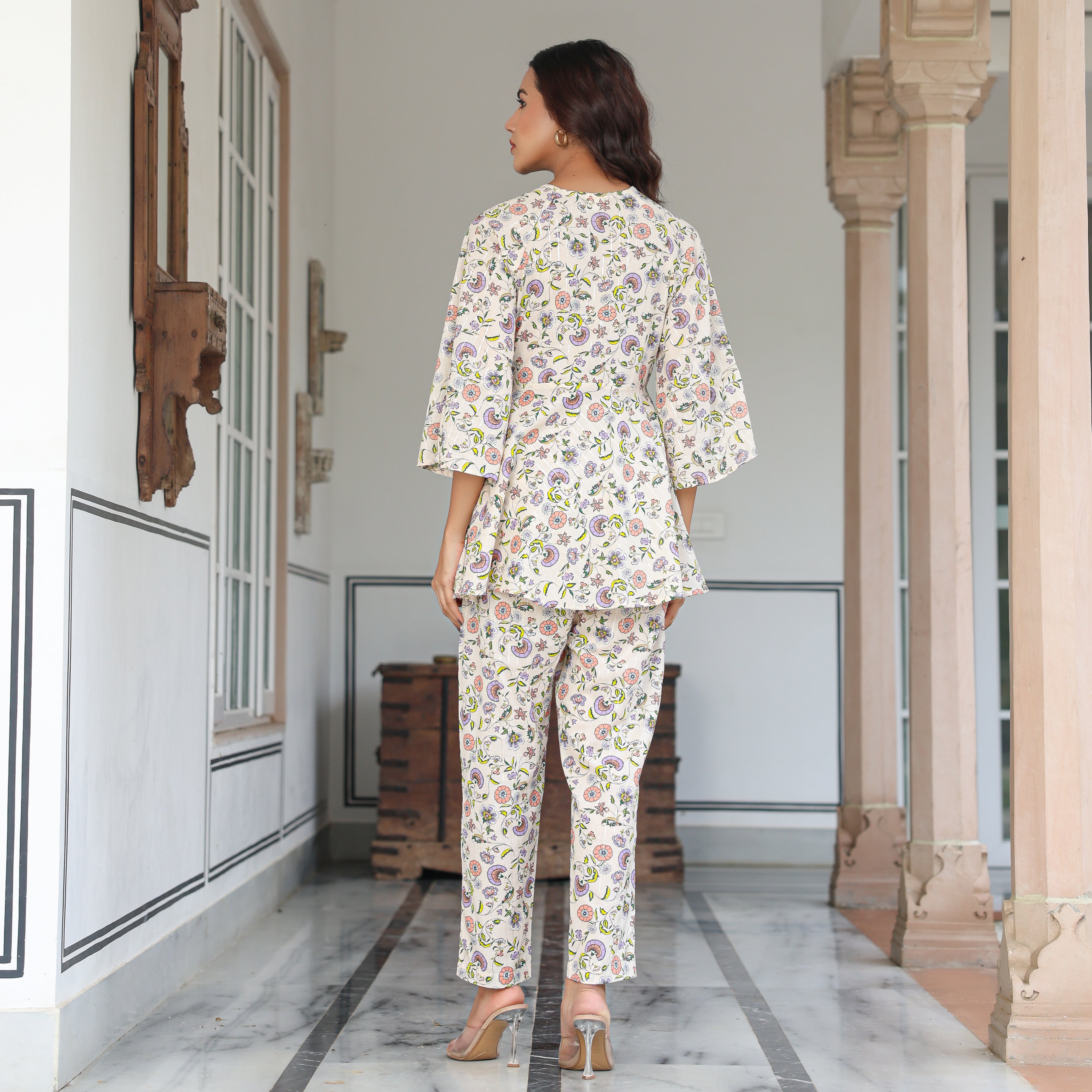 Sarah Cotton Printed Co-Ord Set