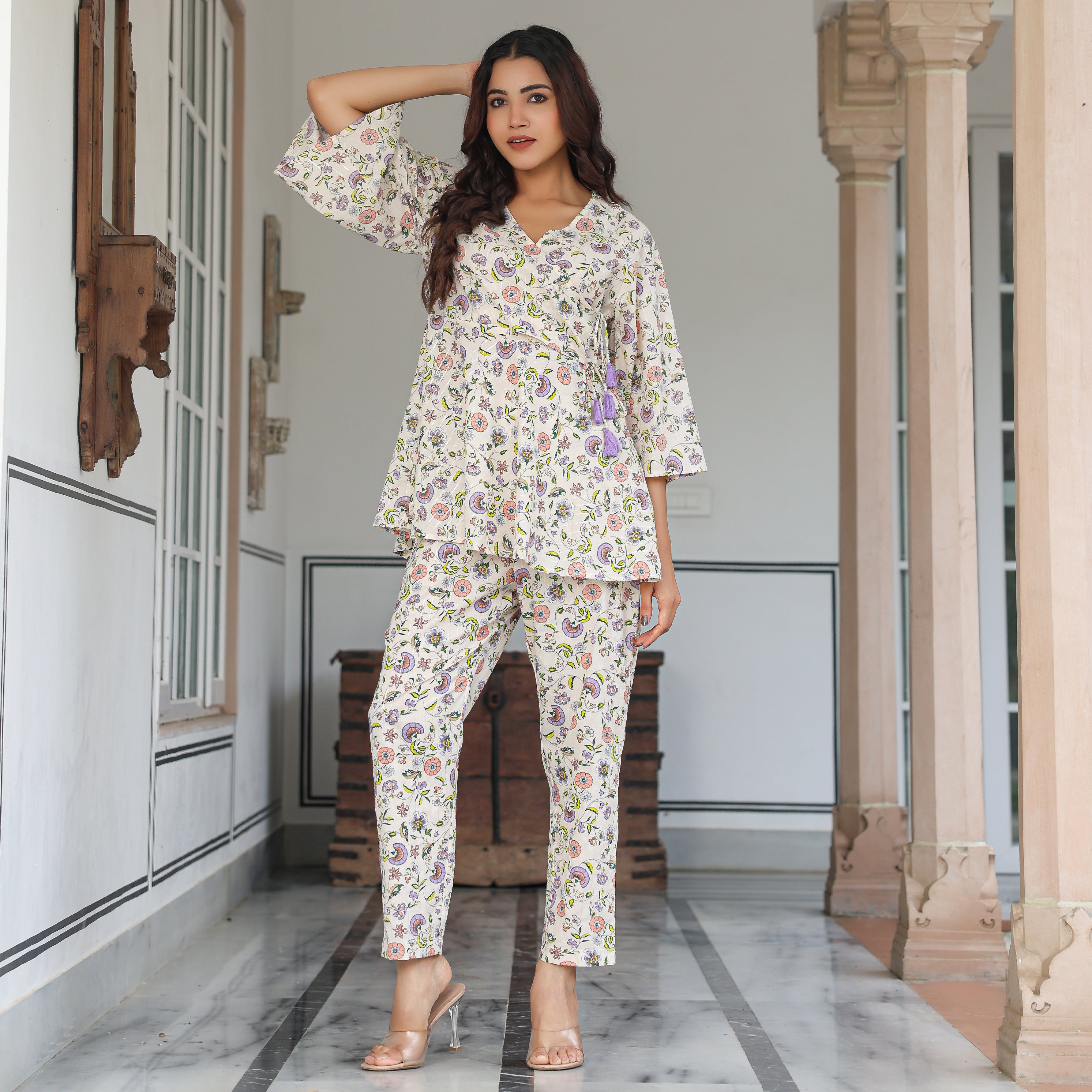 Sarah Cotton Printed Co-Ord Set