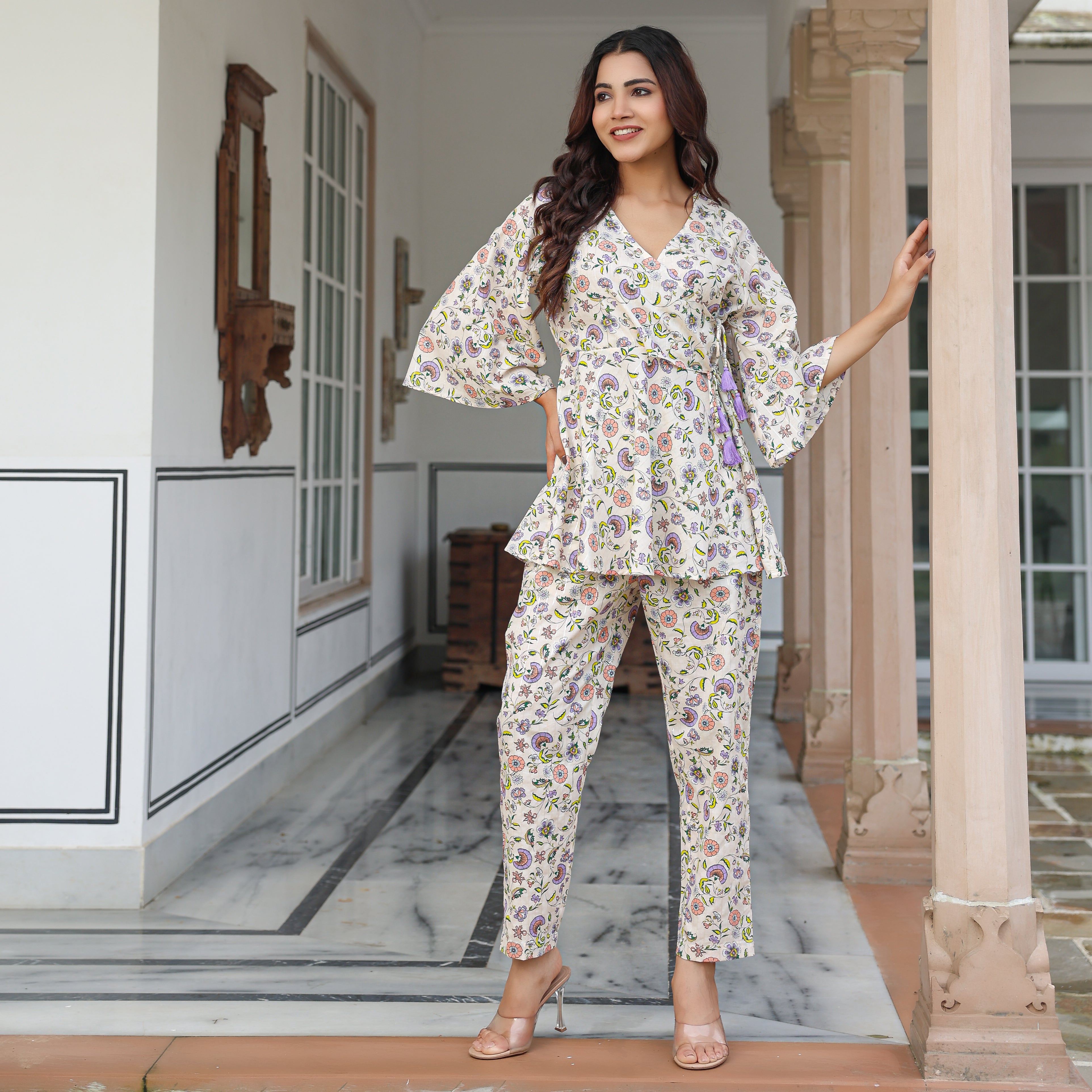 Sarah Cotton Printed Co-Ord Set