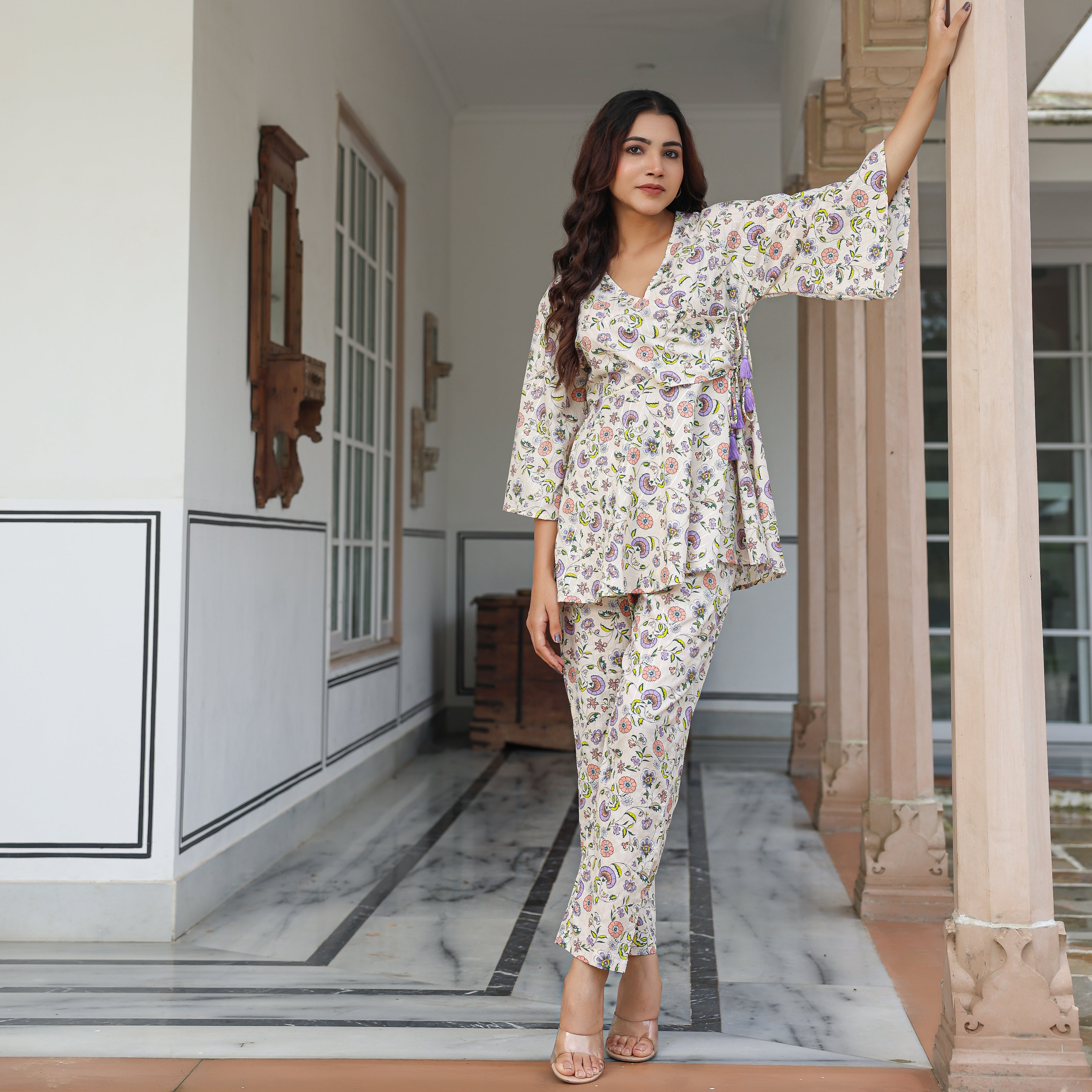 Sarah Cotton Printed Co-Ord Set