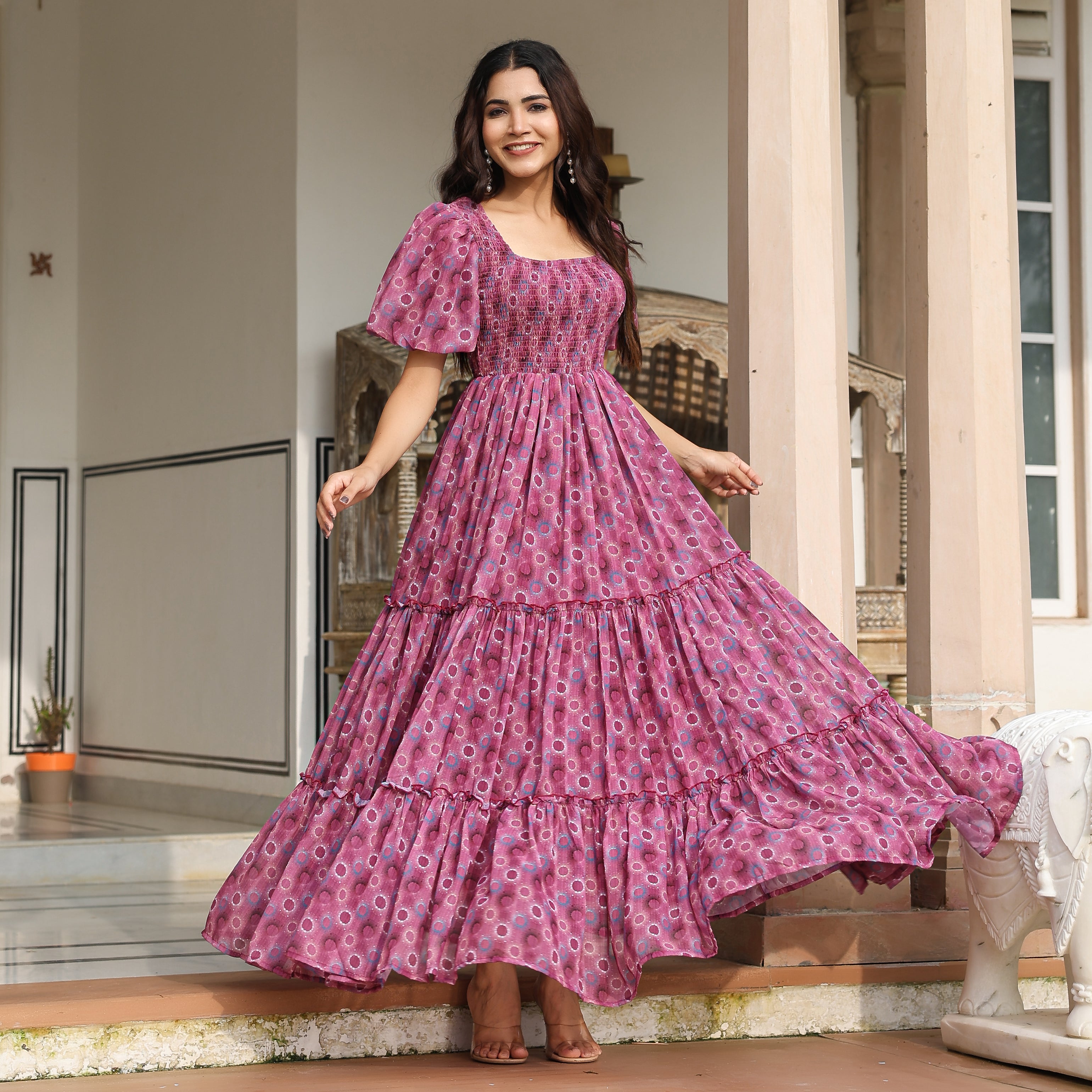 Grenoble Multicolor Flared Maxi Dress