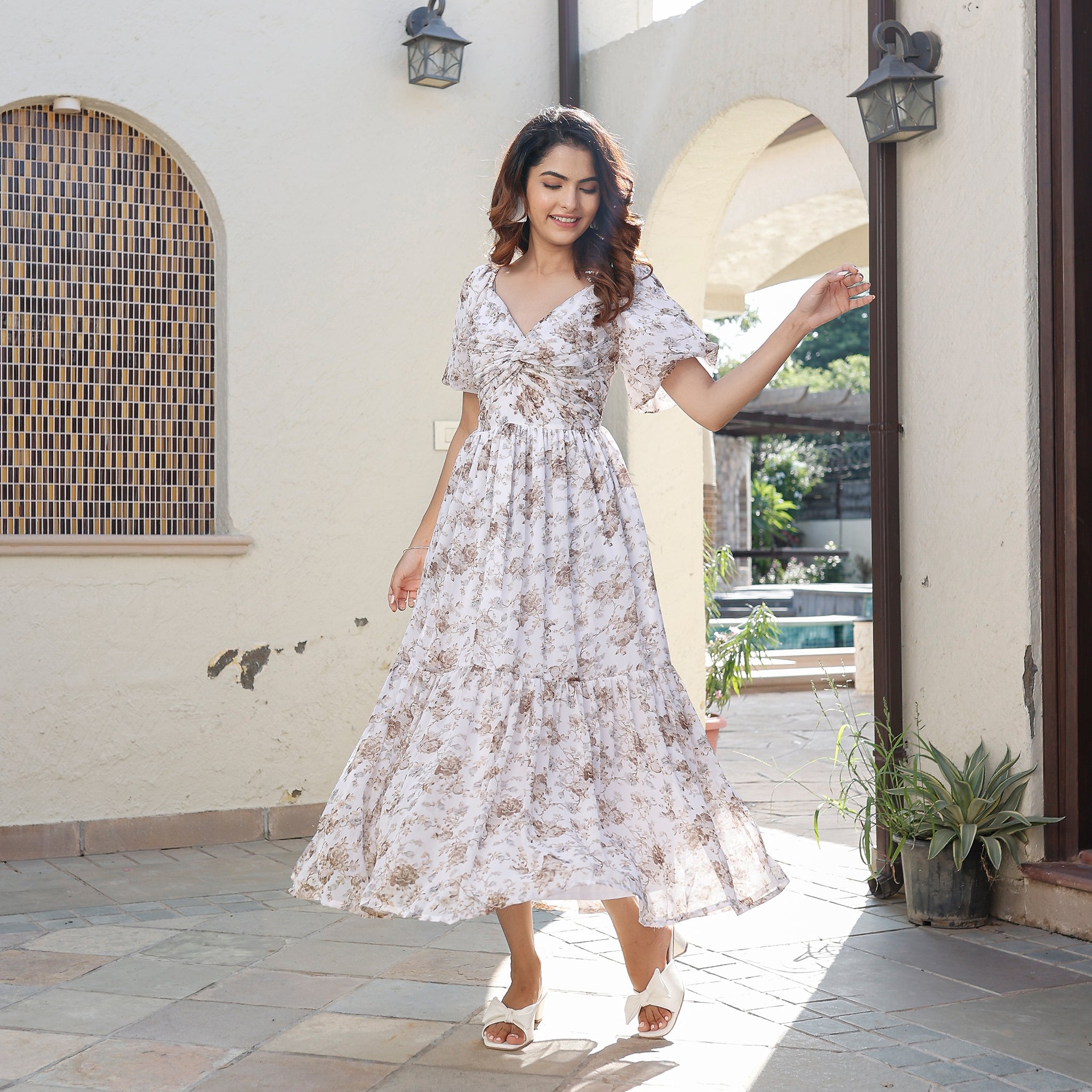 Leah Floral Knot Maxi Dress