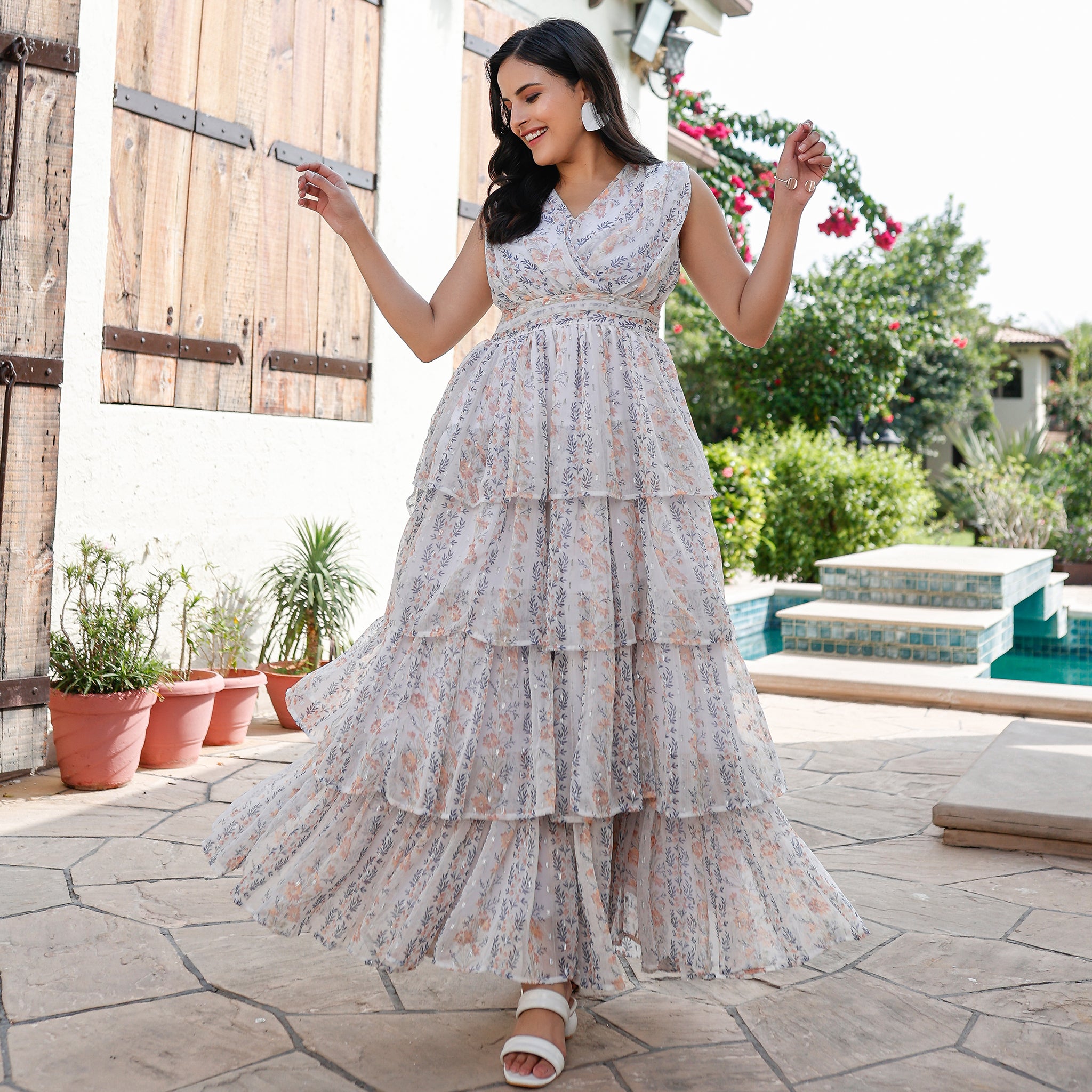 Liza Floral Tiered Maxi Dress