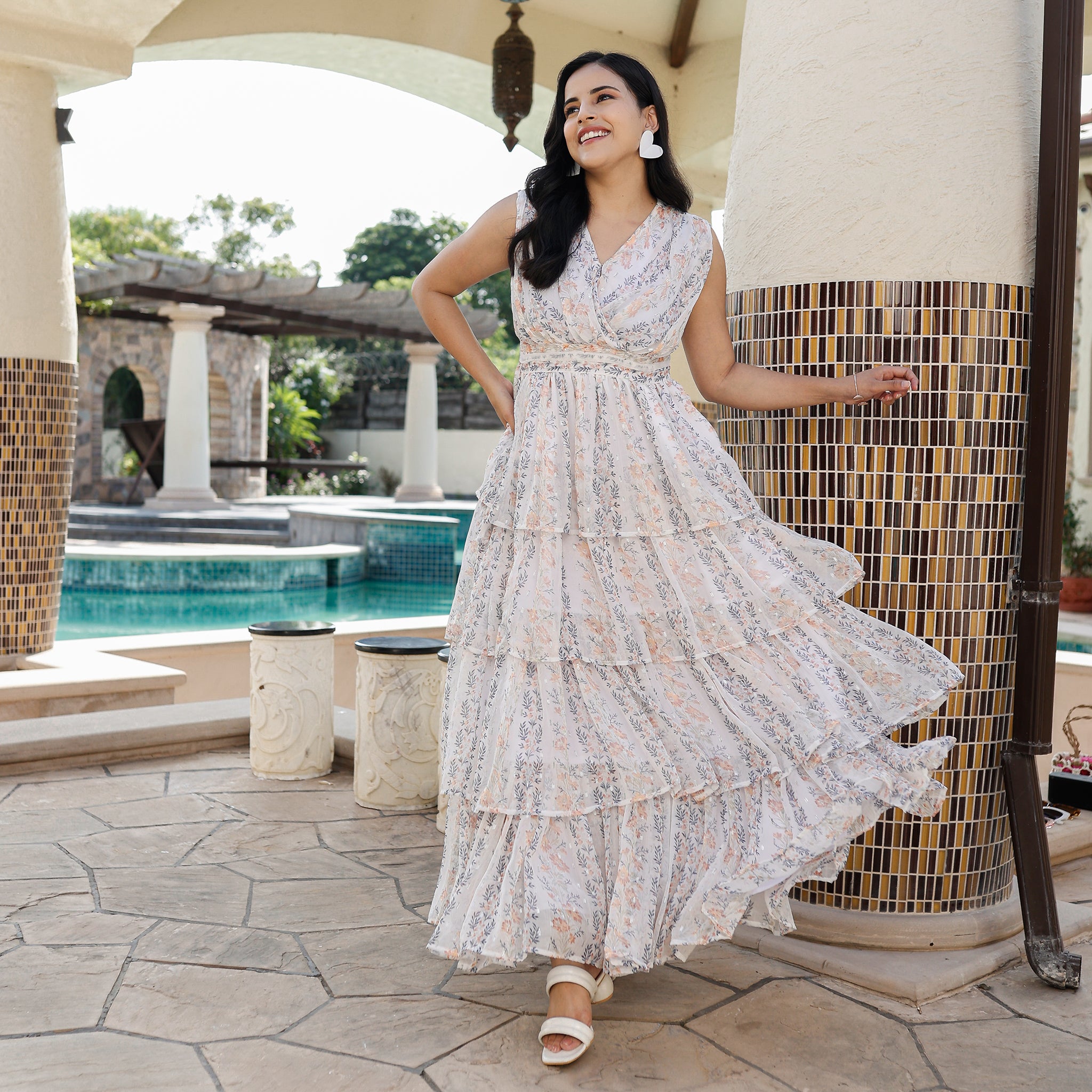 Liza Floral Tiered Maxi Dress