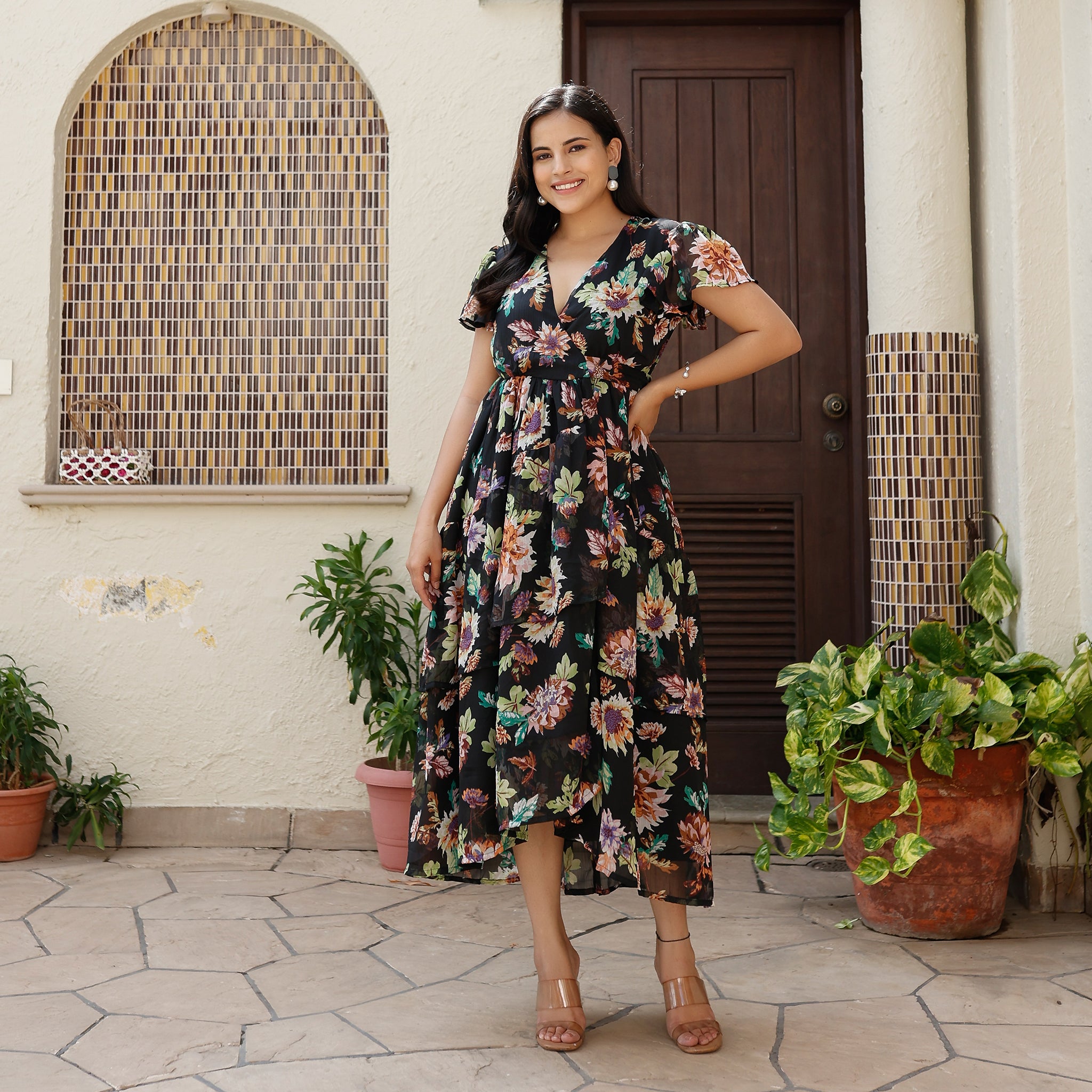 Alevtina Tropical Wrap Maxi Dress