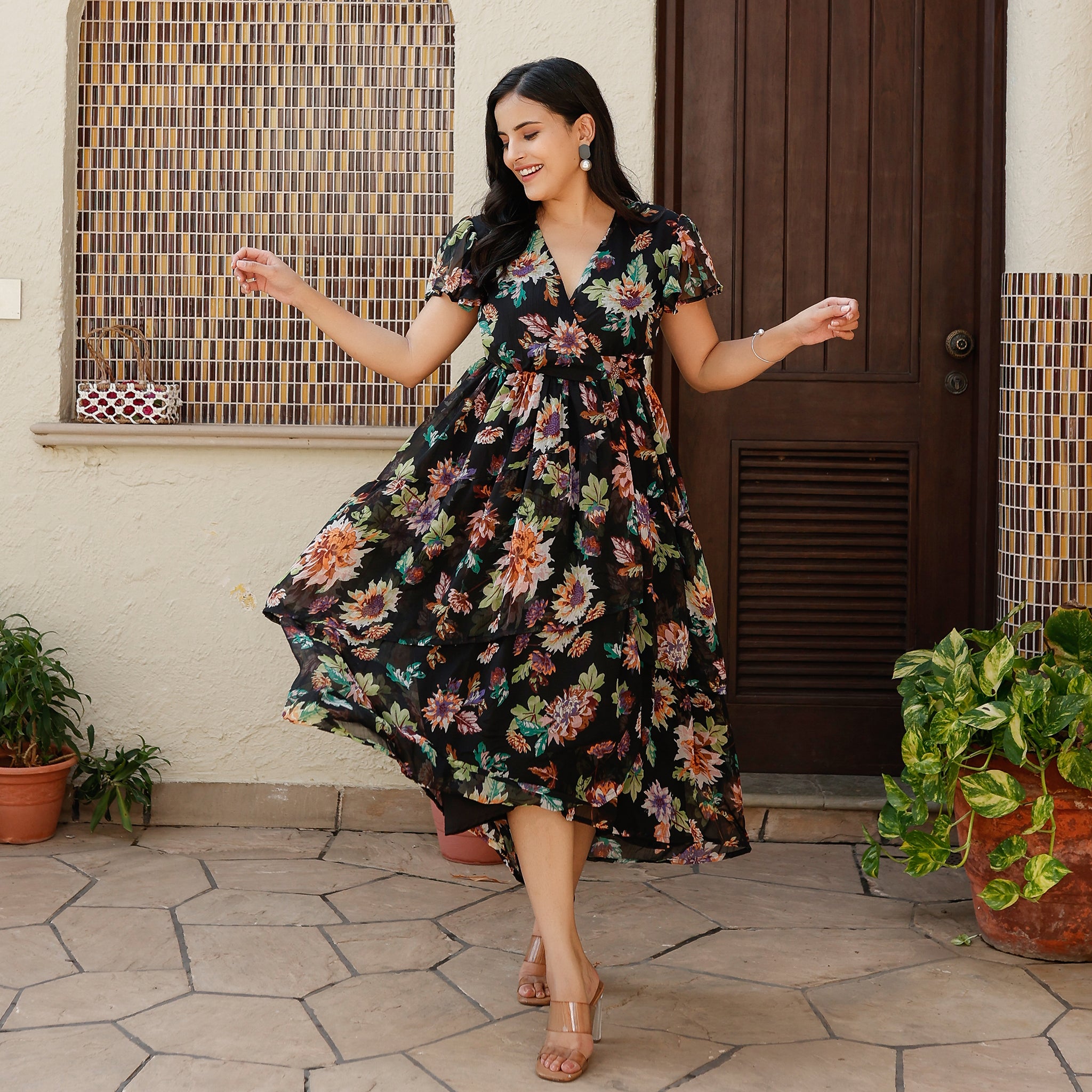 Alevtina Tropical Wrap Maxi Dress