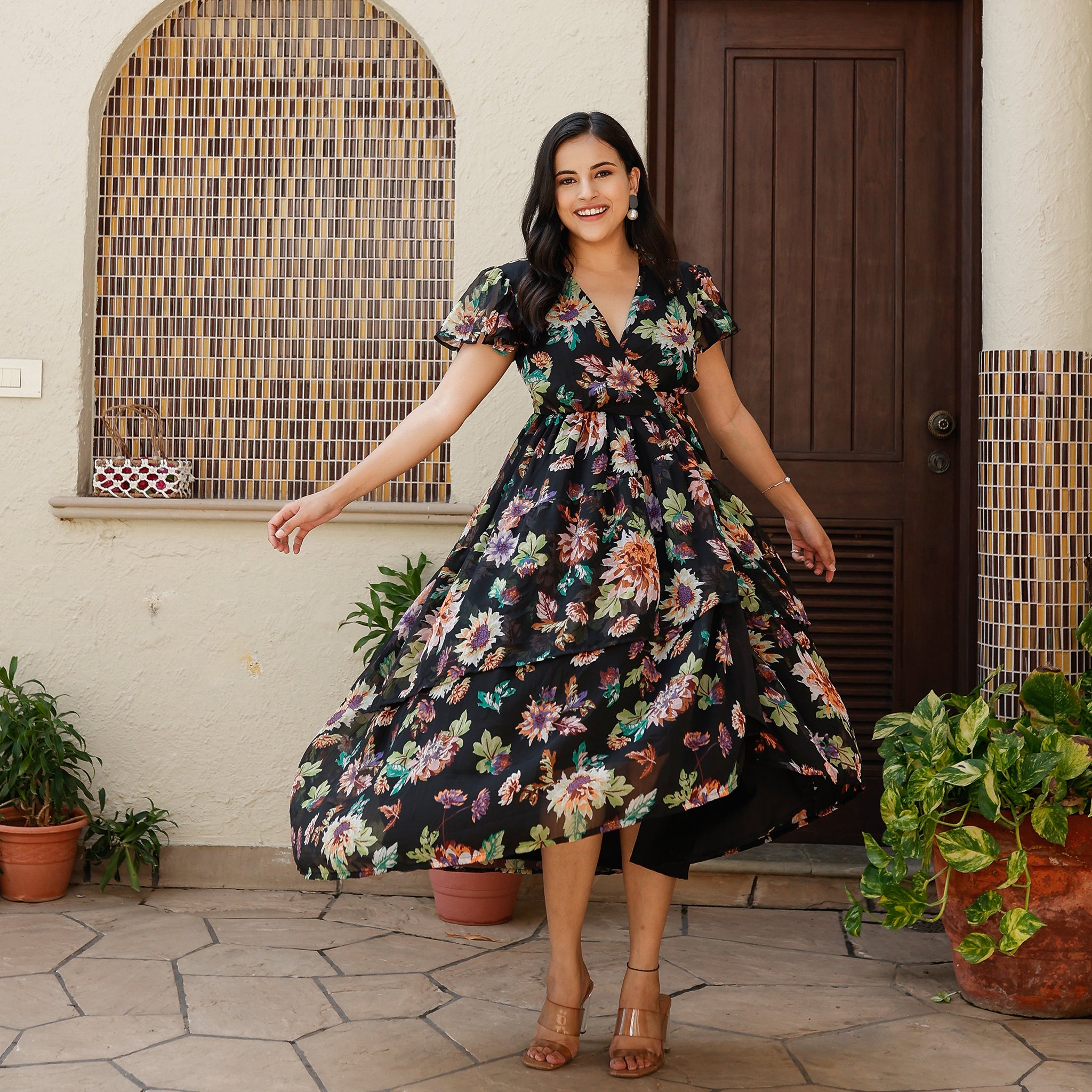 Alevtina Tropical Wrap Maxi Dress