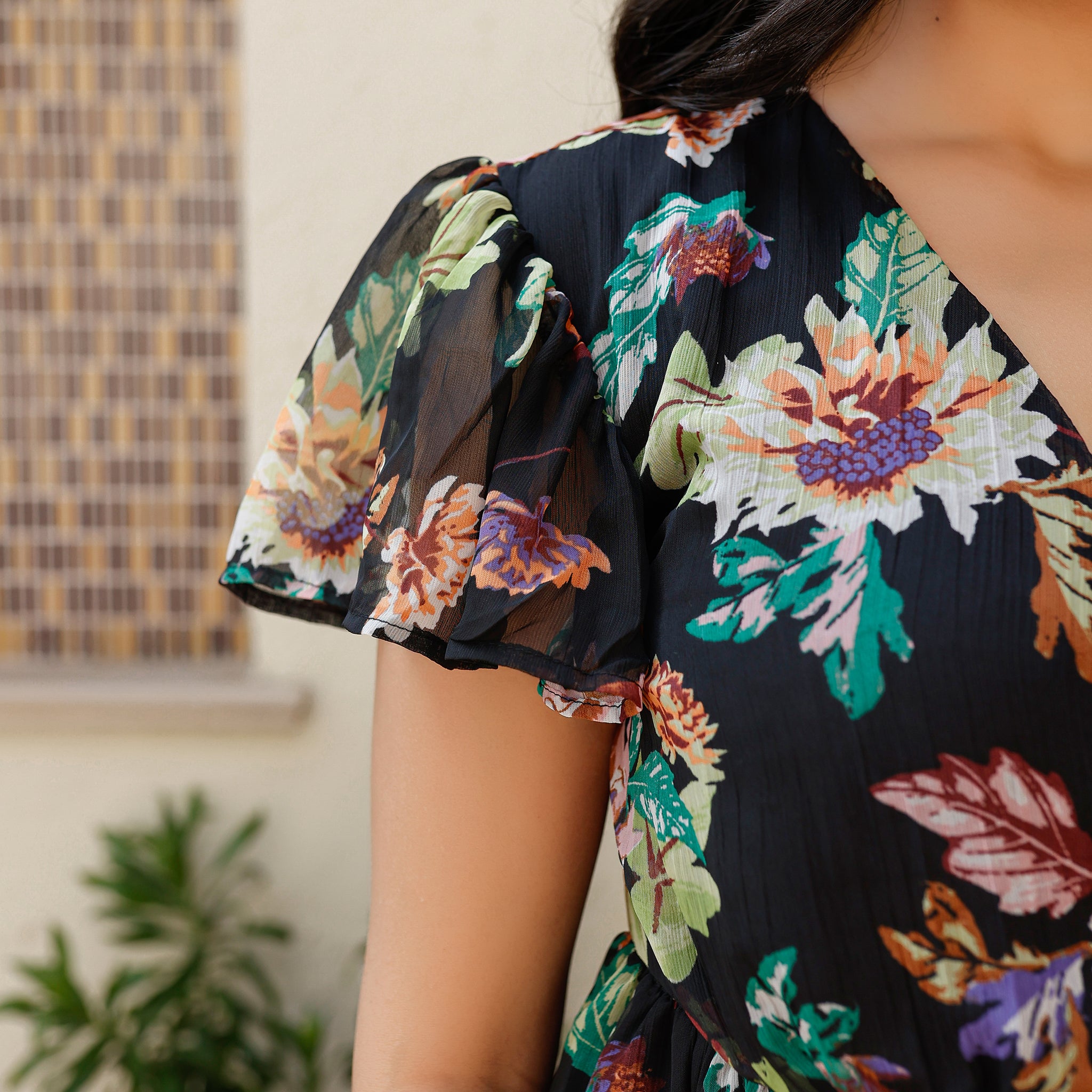 Alevtina Tropical Wrap Maxi Dress