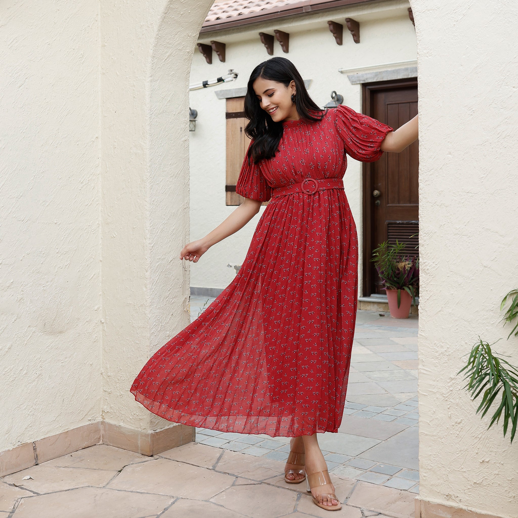 Alvina Pleated Maxi Dress