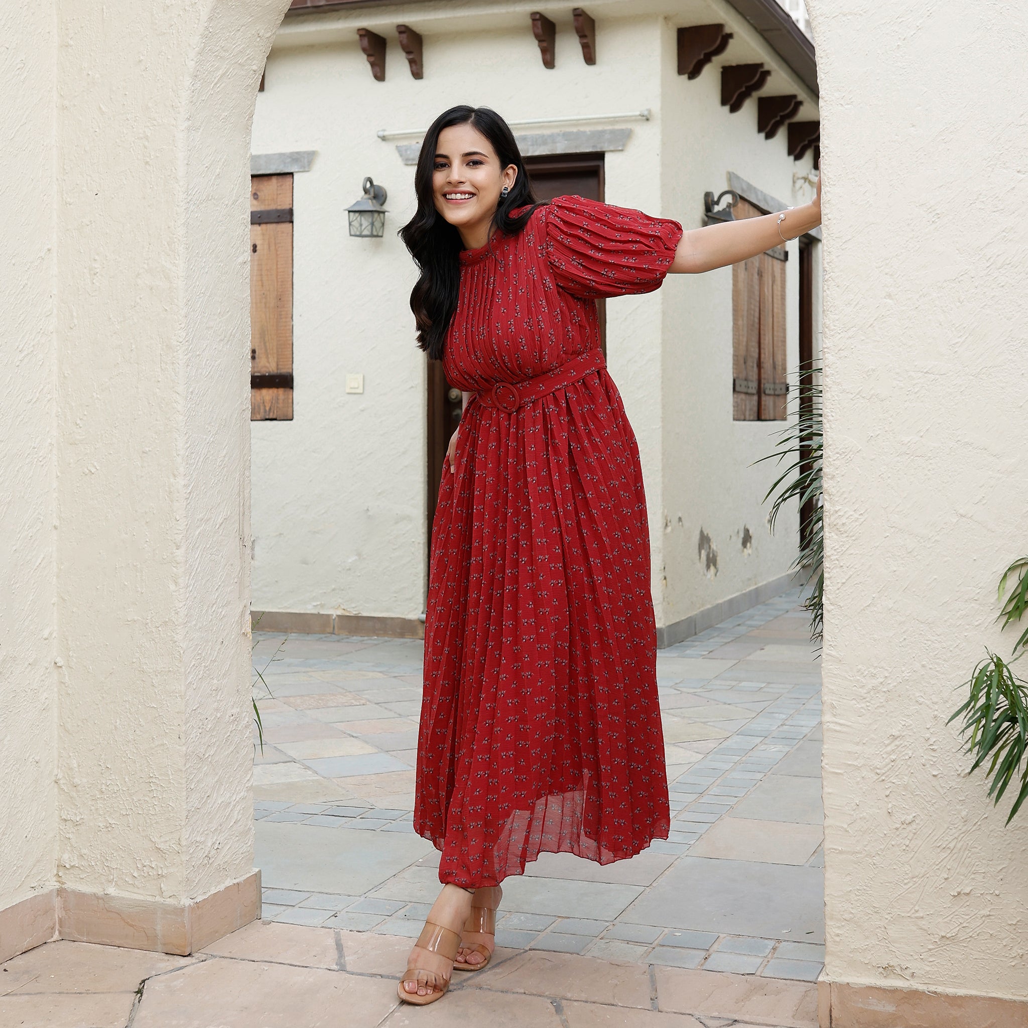 Alvina Pleated Maxi Dress