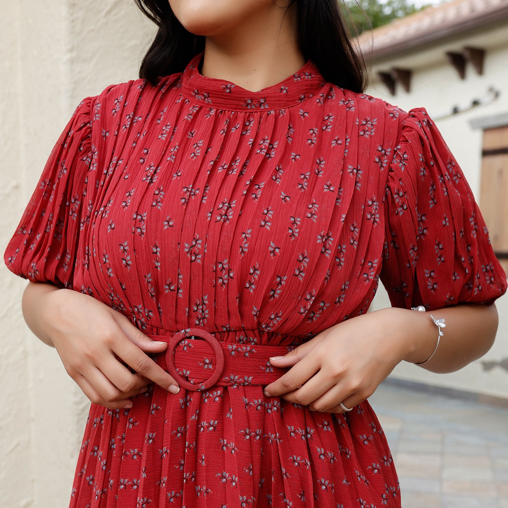 Alvina Pleated Maxi Dress