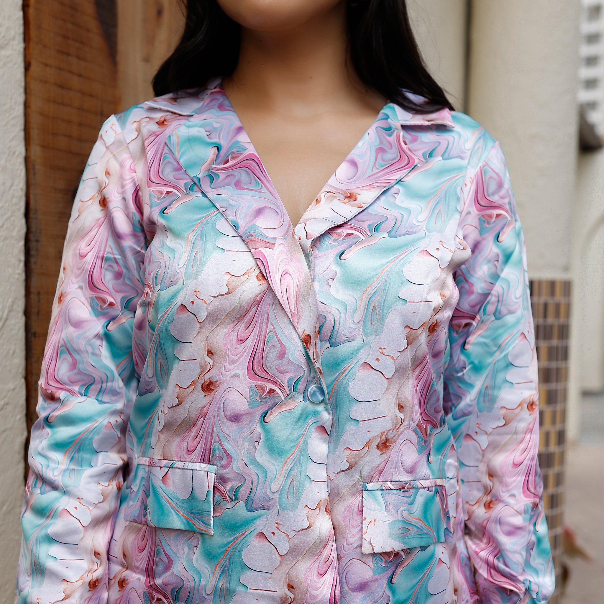 Eleonora Marble Satin Co-Ord Set