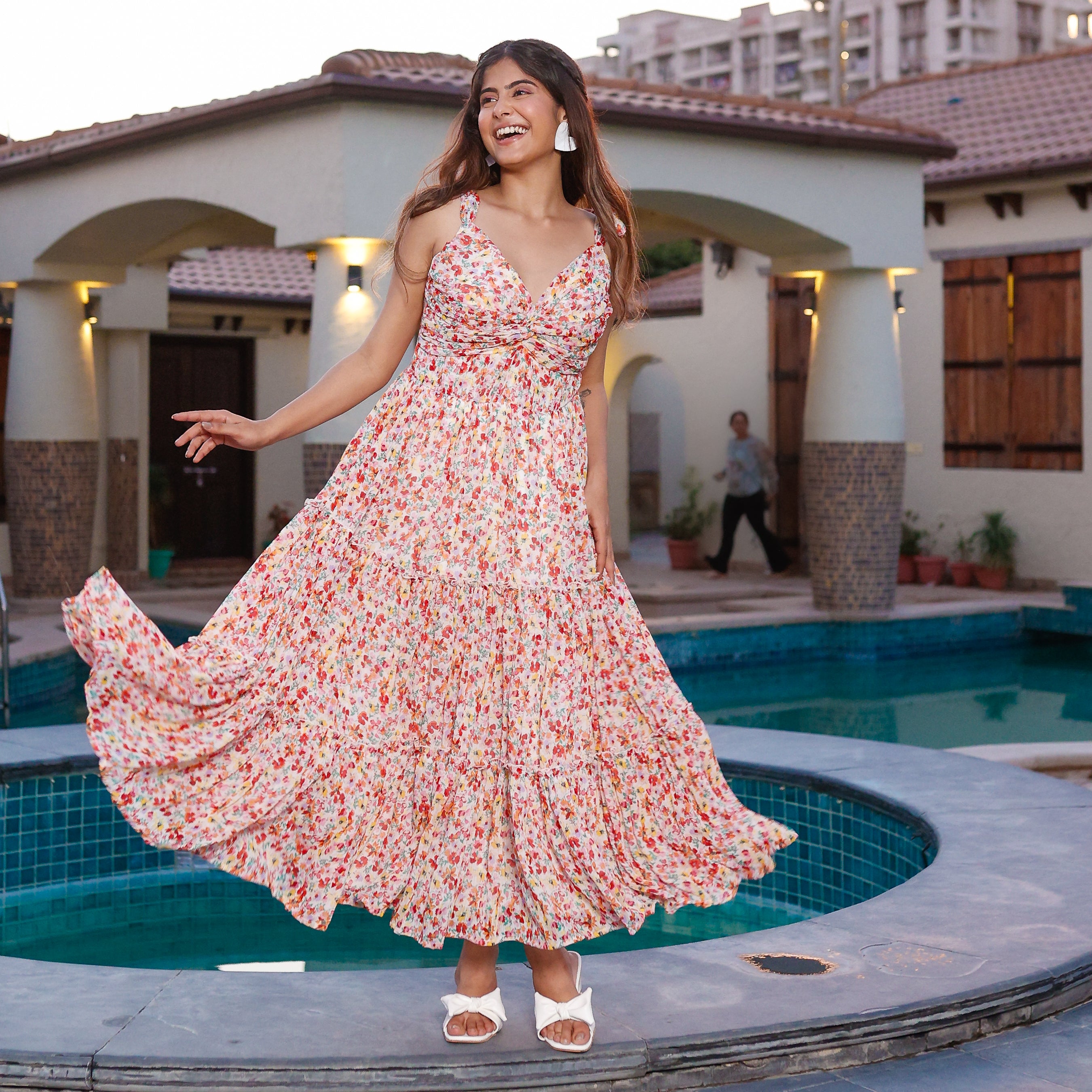 Cyra Multicolor Floral Maxi Dress