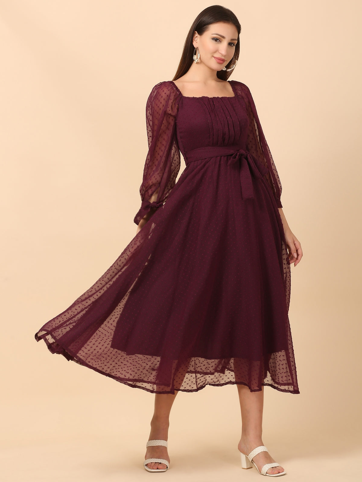 Jillian Plum Maxi Dress