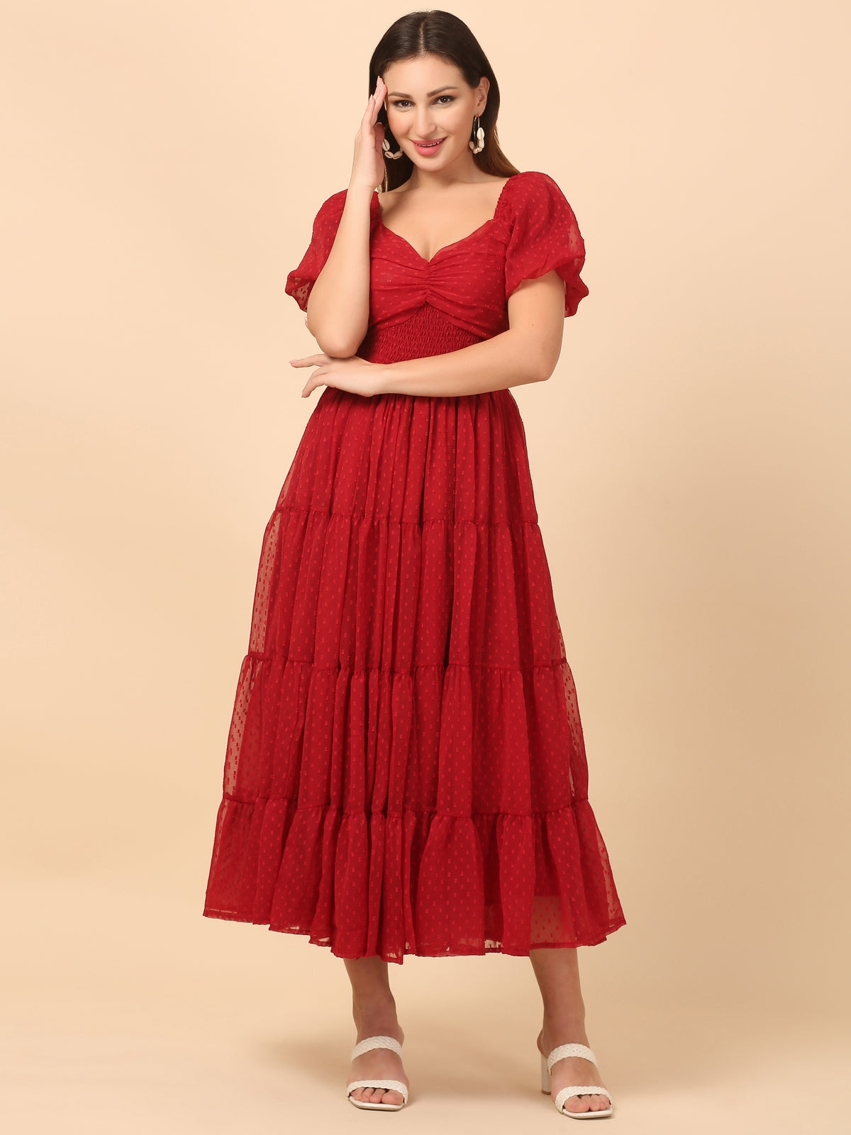 Caitlyn Maroon Maxi Dress