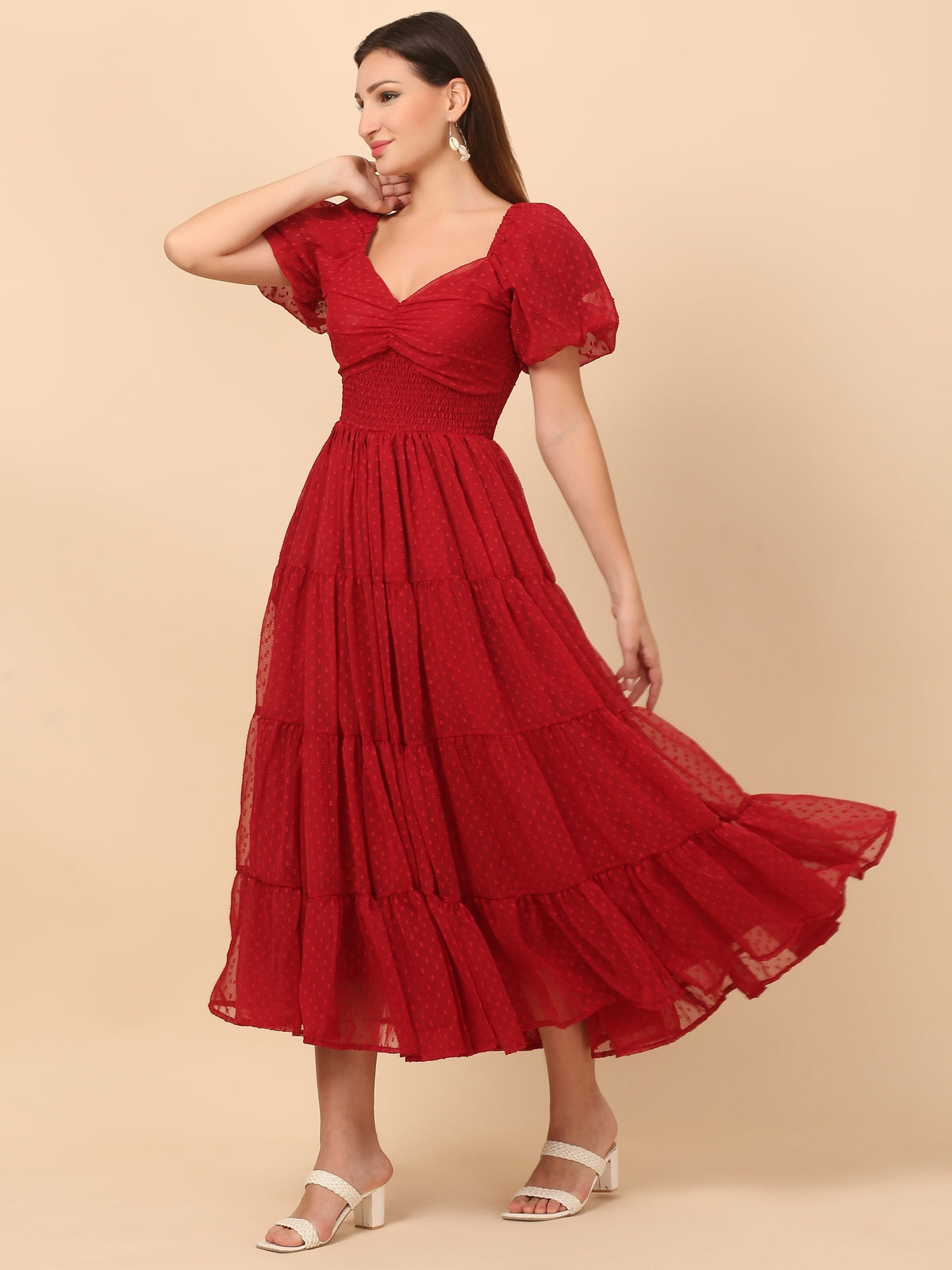 Caitlyn Maroon Maxi Dress