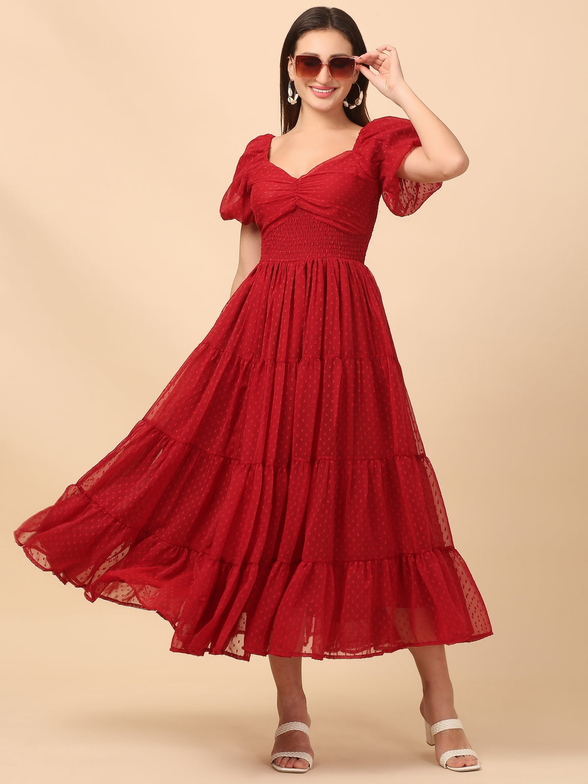 Caitlyn Maroon Maxi Dress