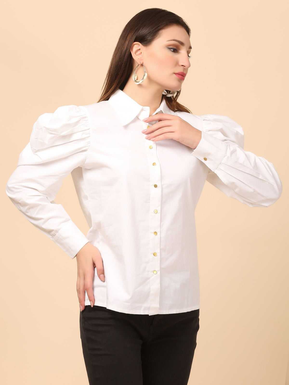 Caleb White Cotton Shirt