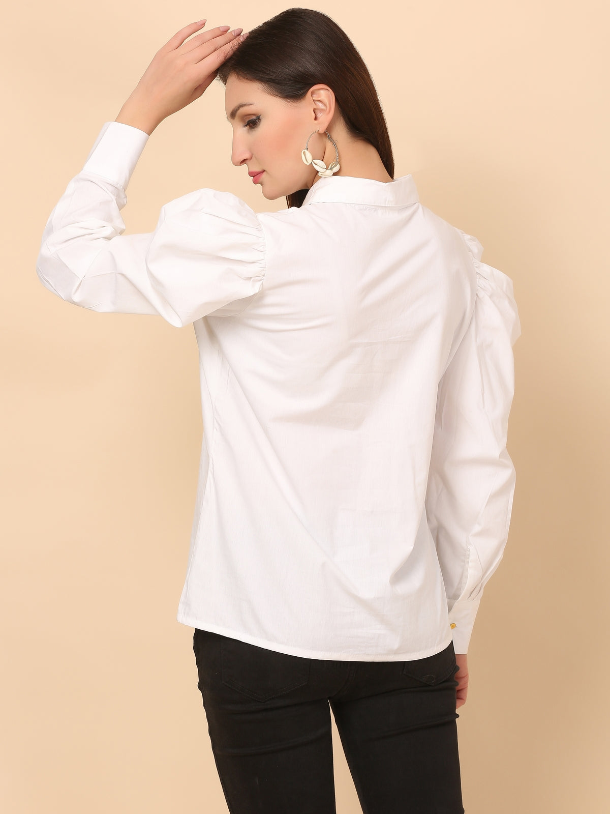 Caleb White Cotton Shirt