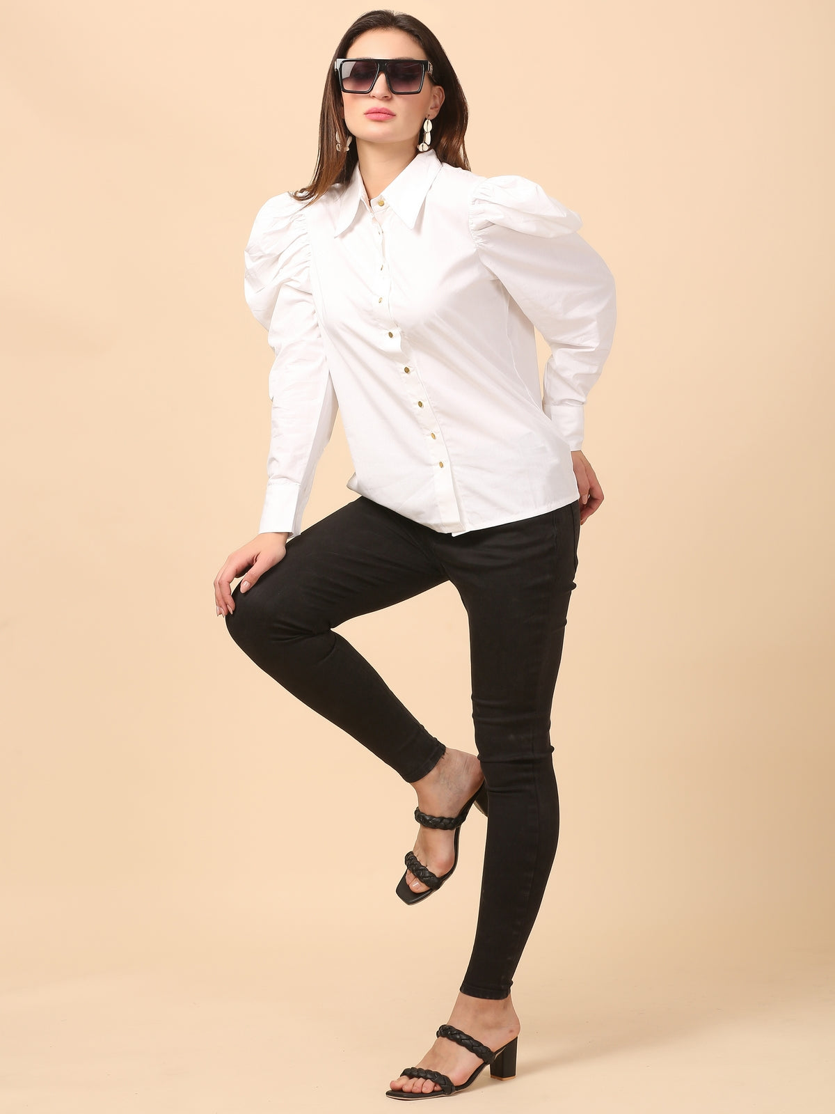 Caleb White Cotton Shirt