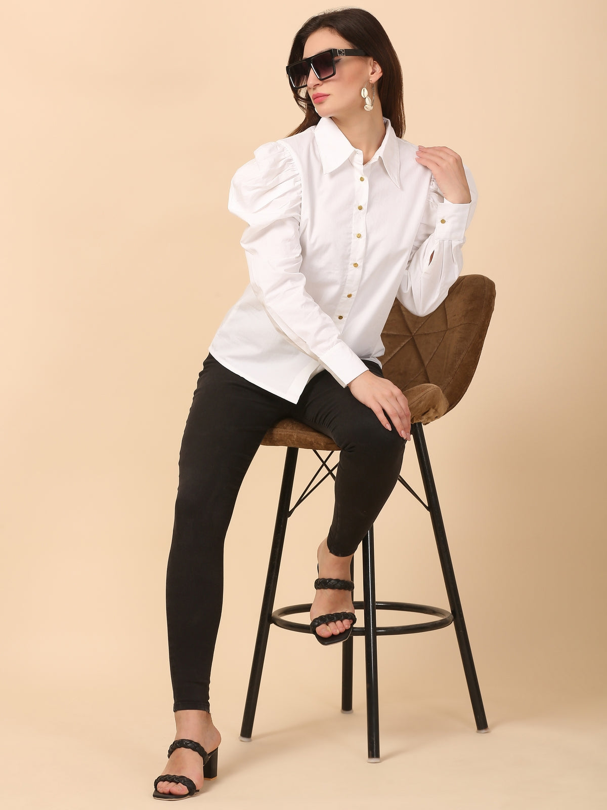 Caleb White Cotton Shirt