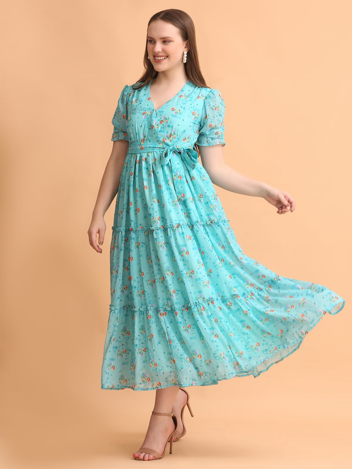 Shae Blue Floral Maxi Dress