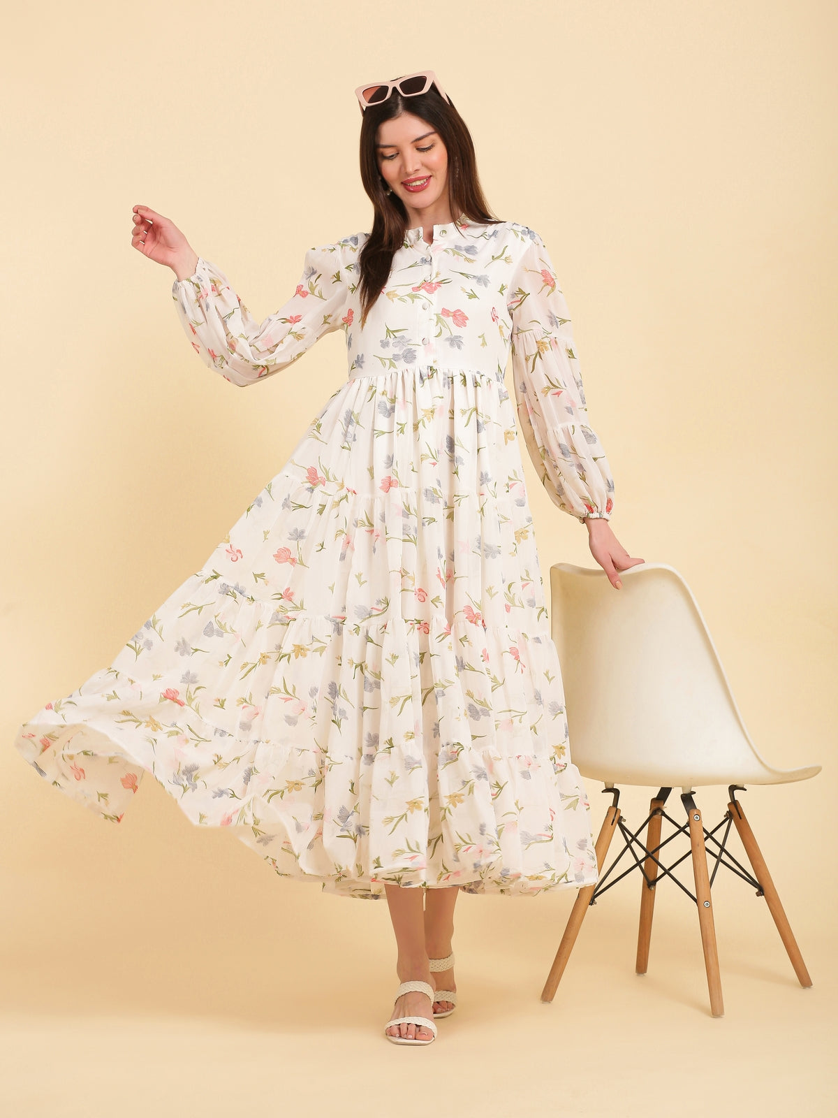 Ellison White Floral Maxi Dress