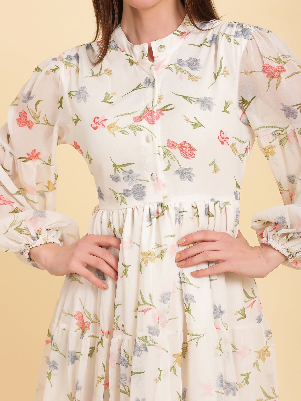 Ellison White Floral Maxi Dress