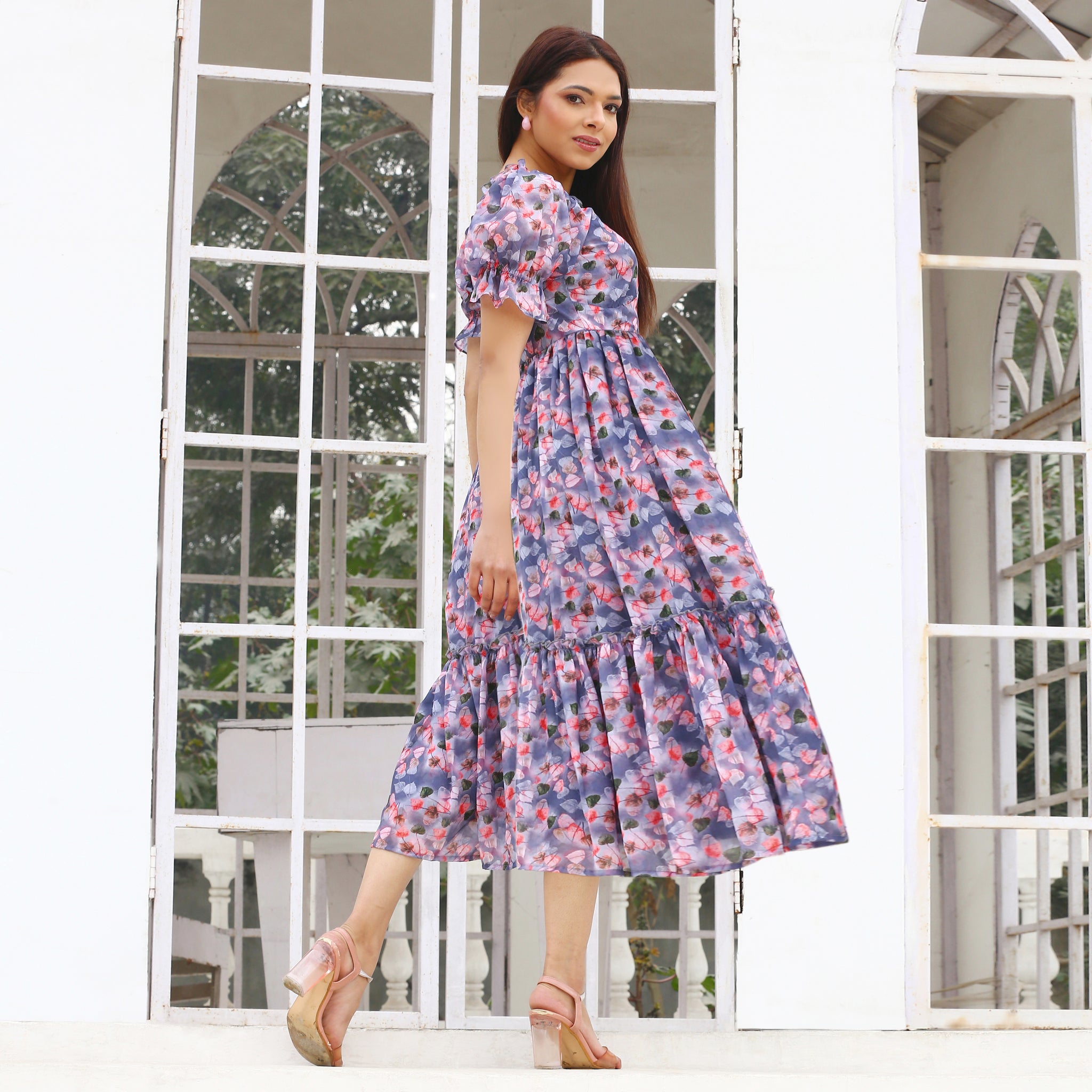 Teshi Multicolor Leafy Maxi Dress