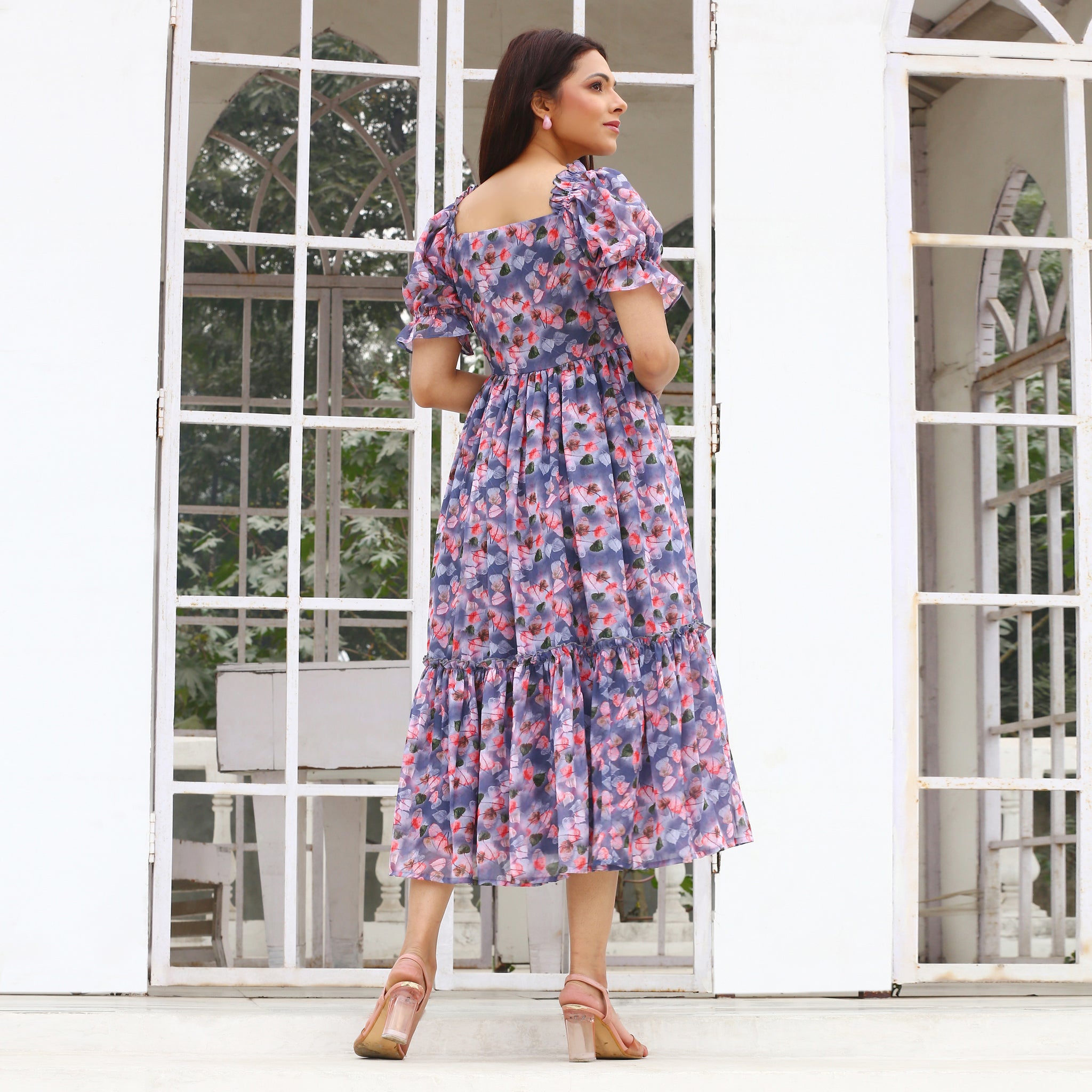 Teshi Multicolor Leafy Maxi Dress