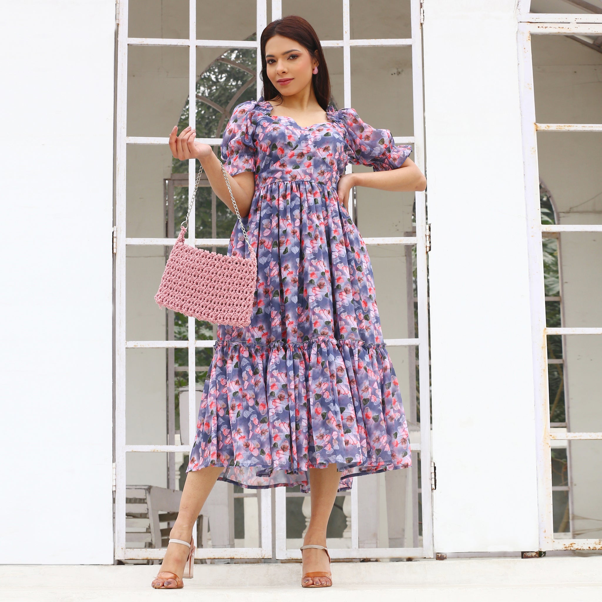 Teshi Multicolor Leafy Maxi Dress