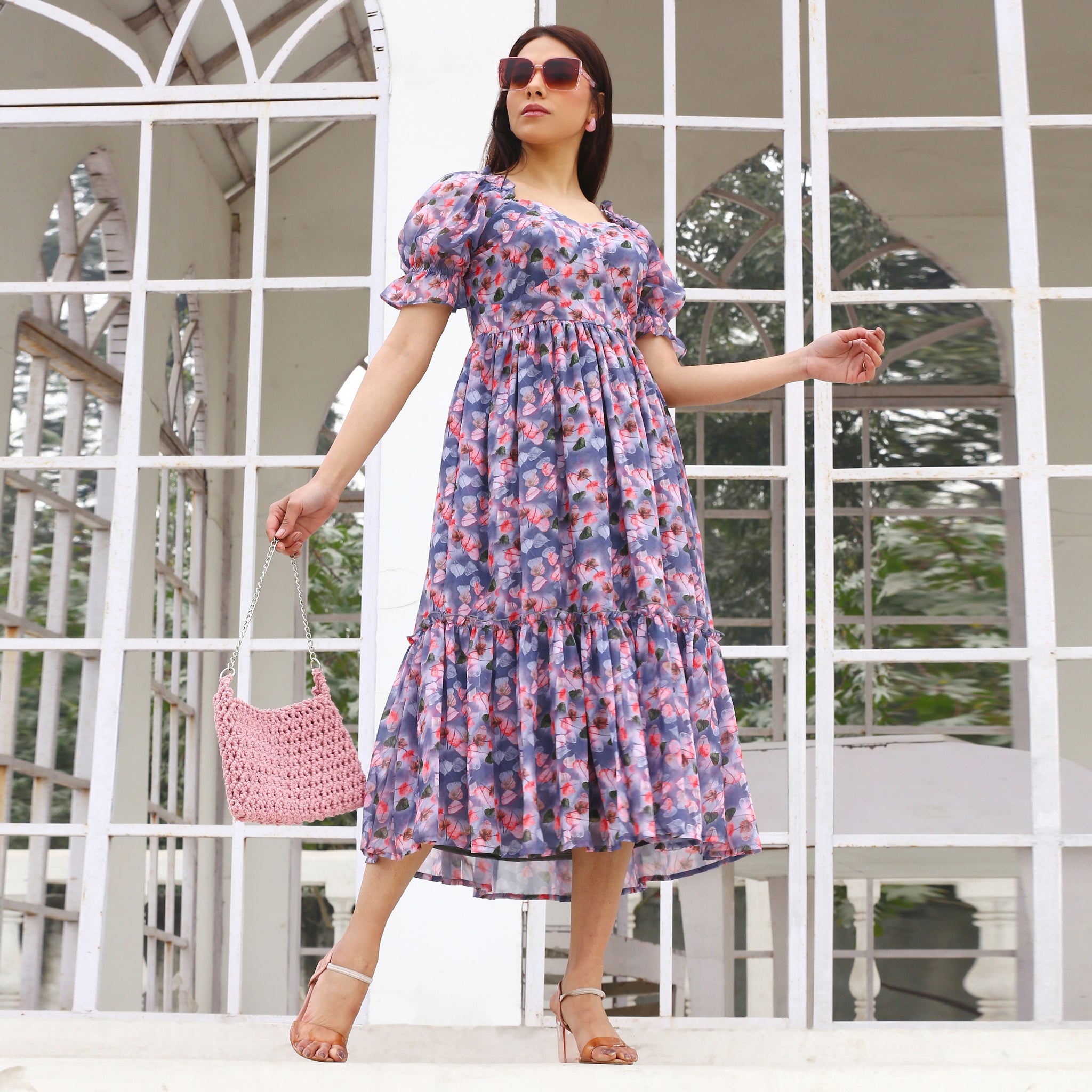 Teshi Multicolor Leafy Maxi Dress