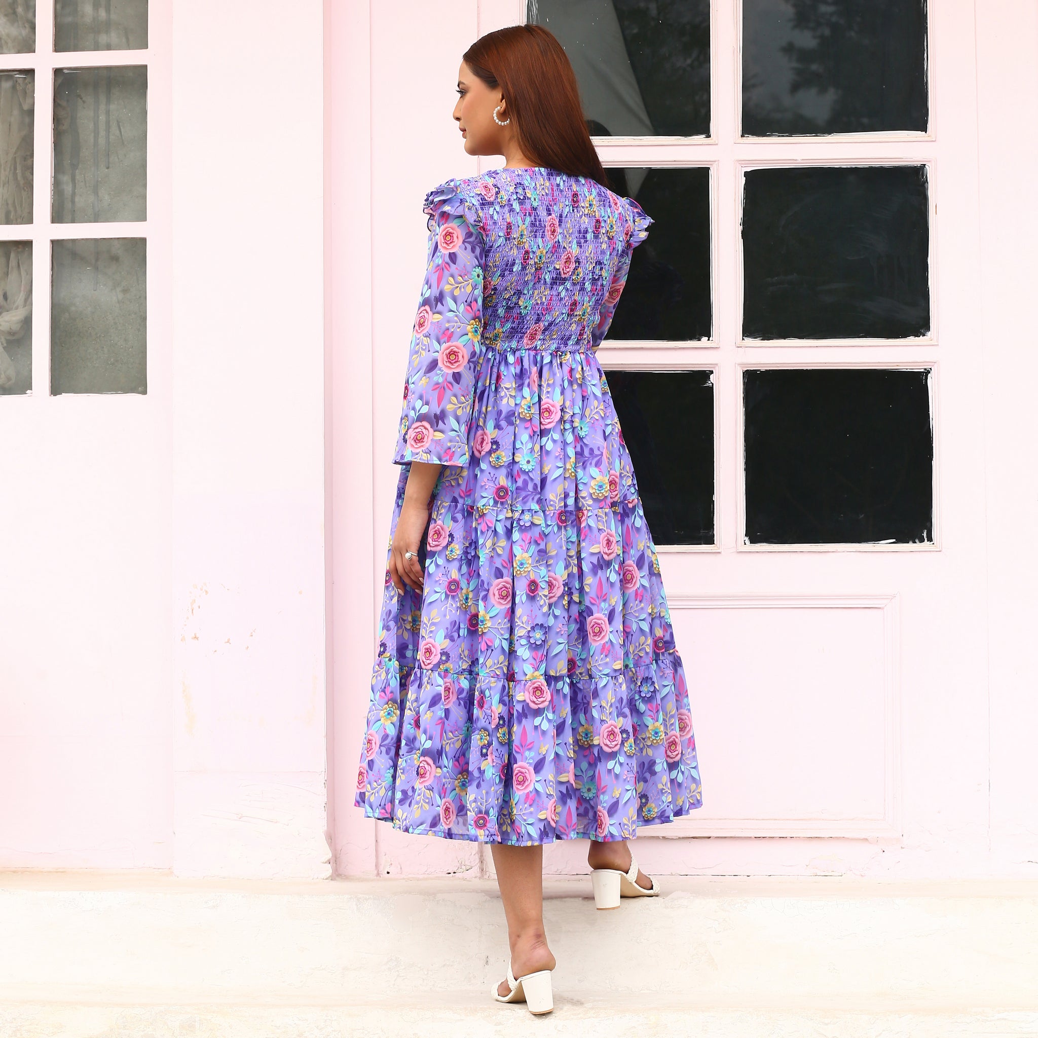 Shevonne Lavender Smocked Maxi Dress