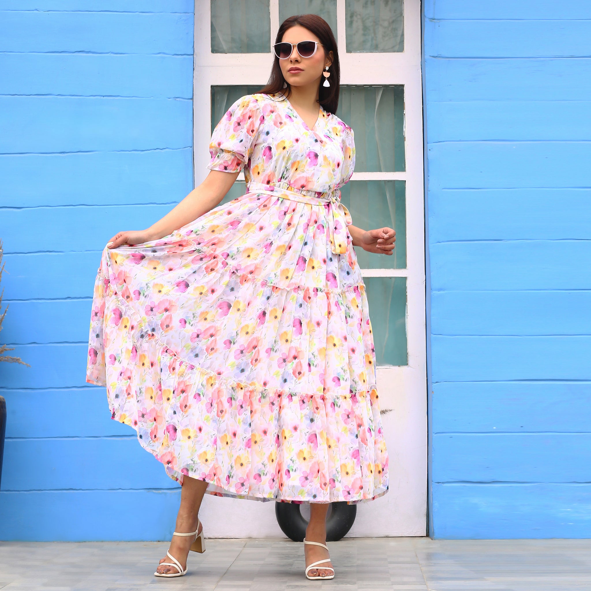 Sasha Multicolor Floral Maxi Dress