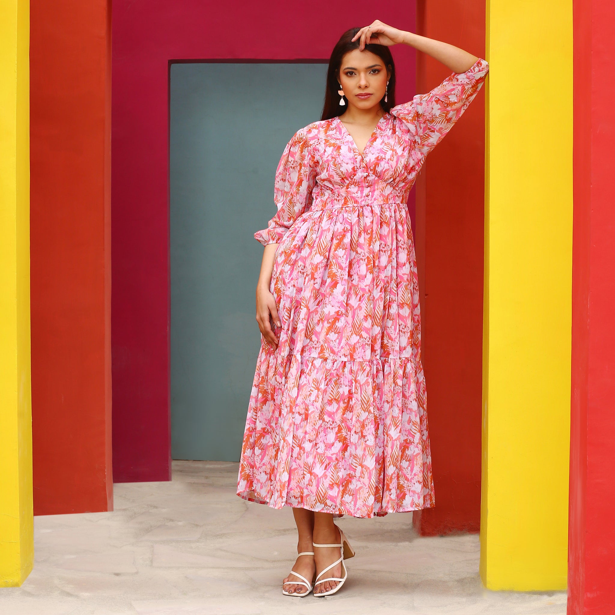 Zaire Tropical Maxi Dress