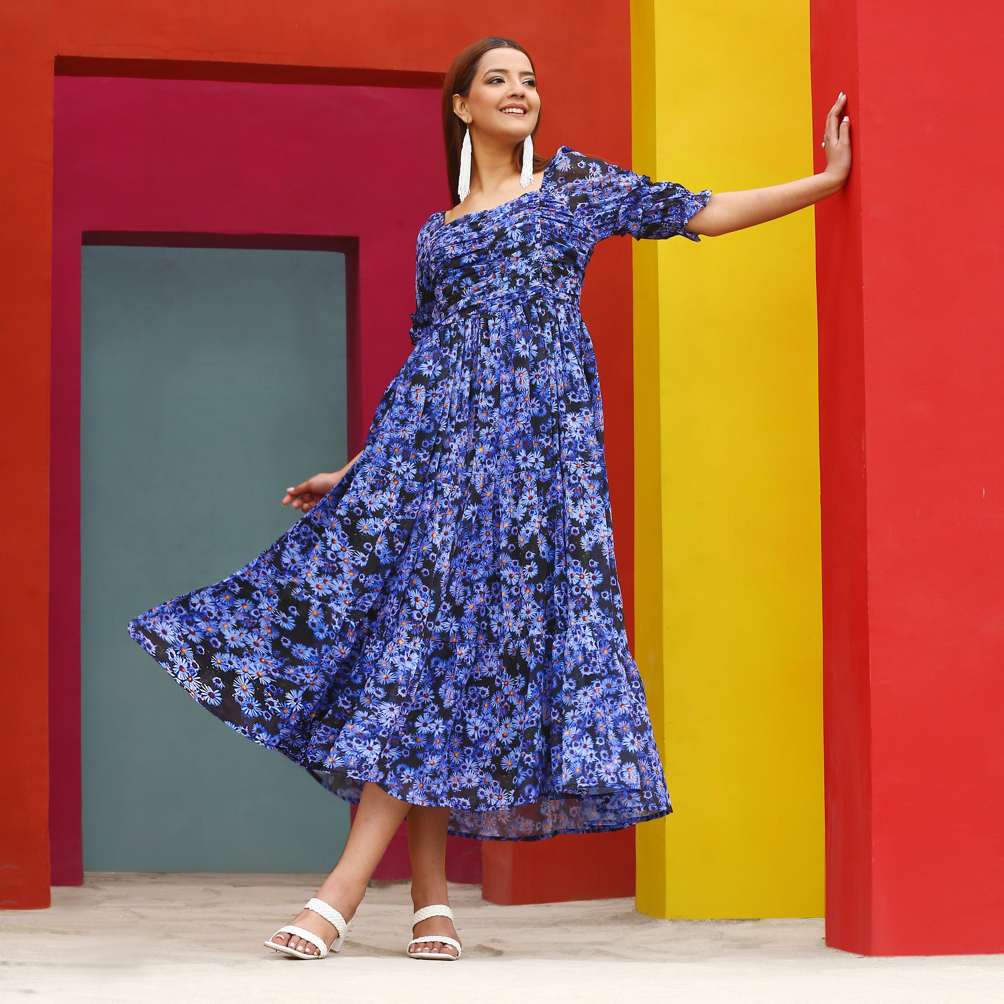 Vanka Multicolor Floral Maxi Dress