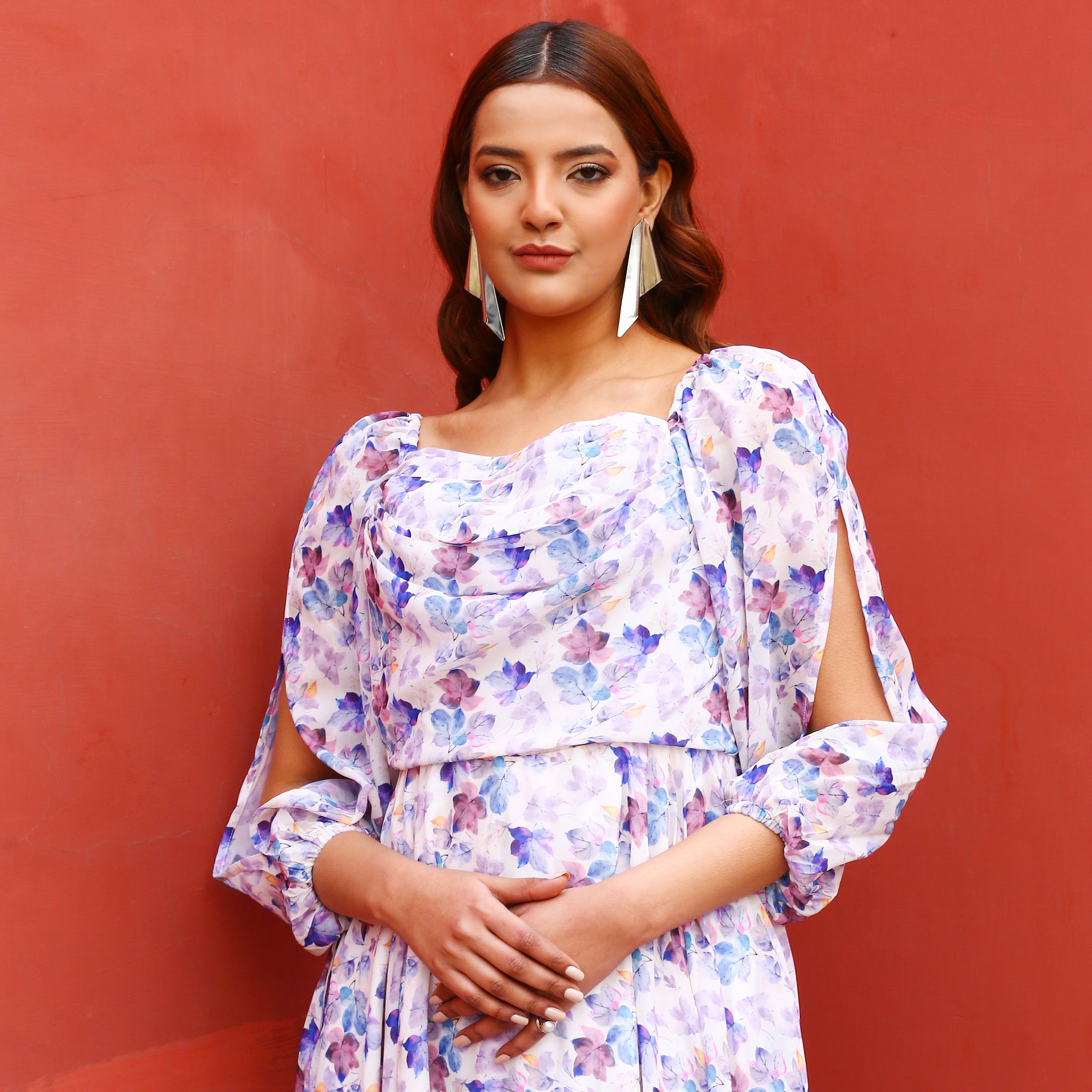 Julita Off-White Leafy Maxi Dress