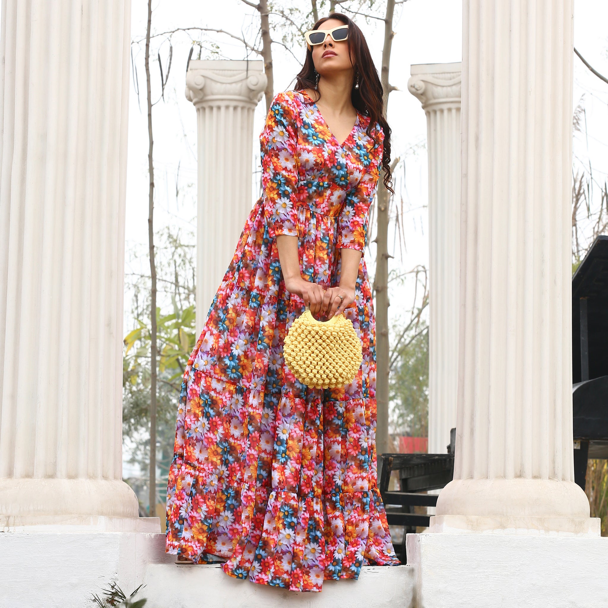 Anique Multicolor Flared Maxi Dress