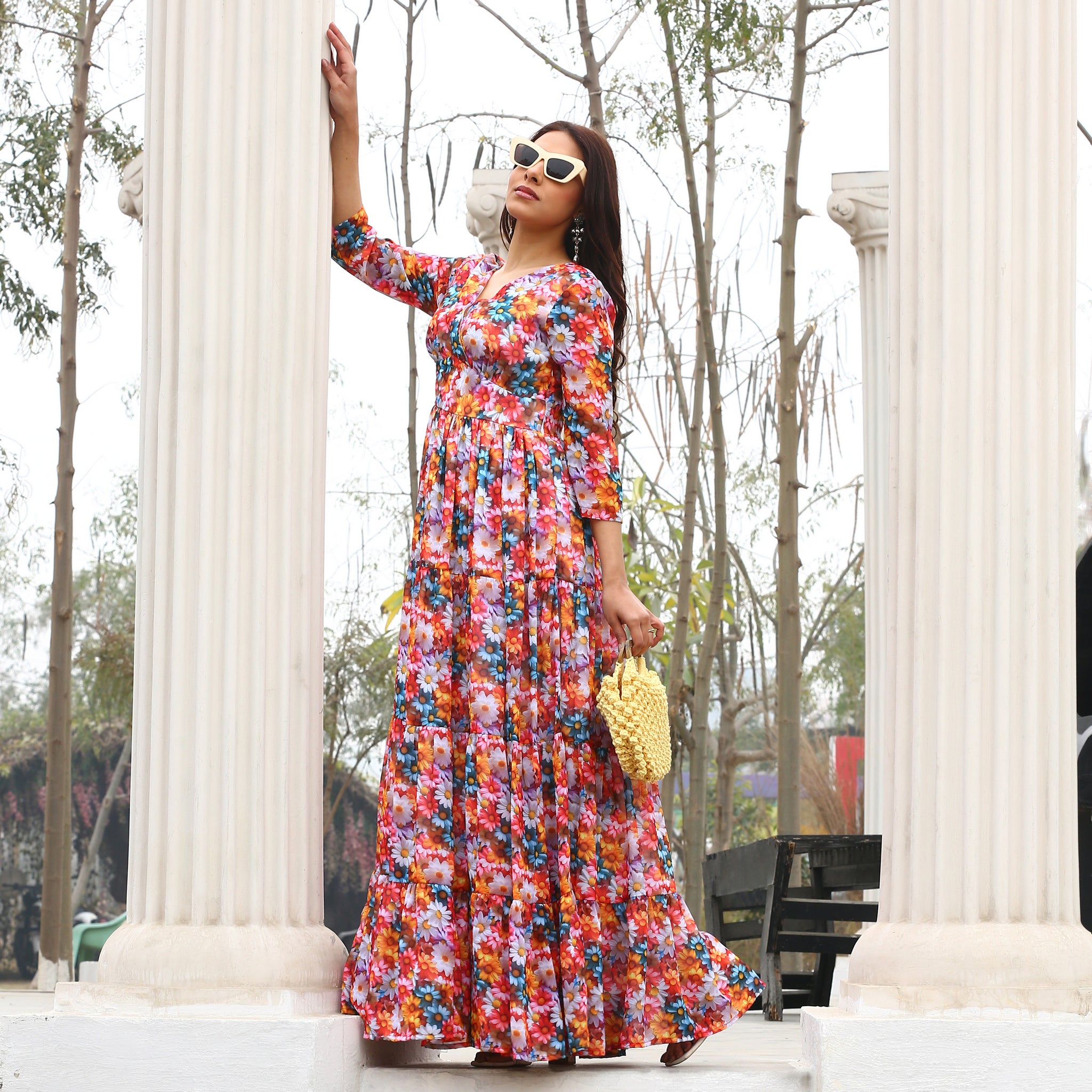 Anique Multicolor Flared Maxi Dress