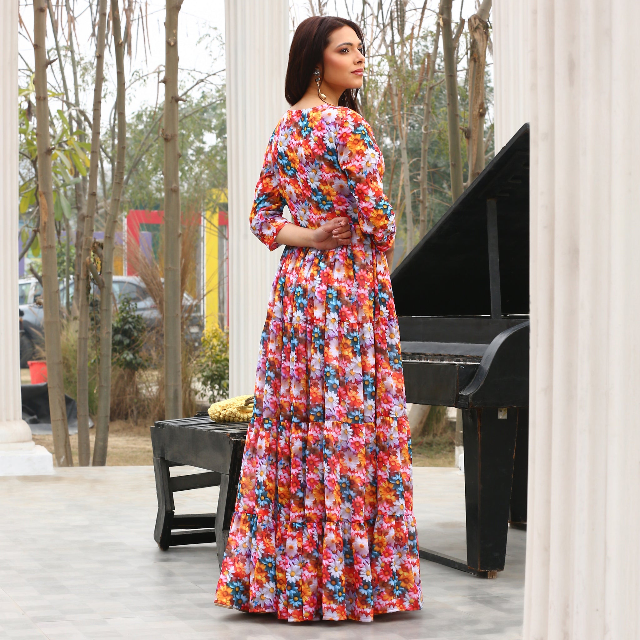 Anique Multicolor Flared Maxi Dress