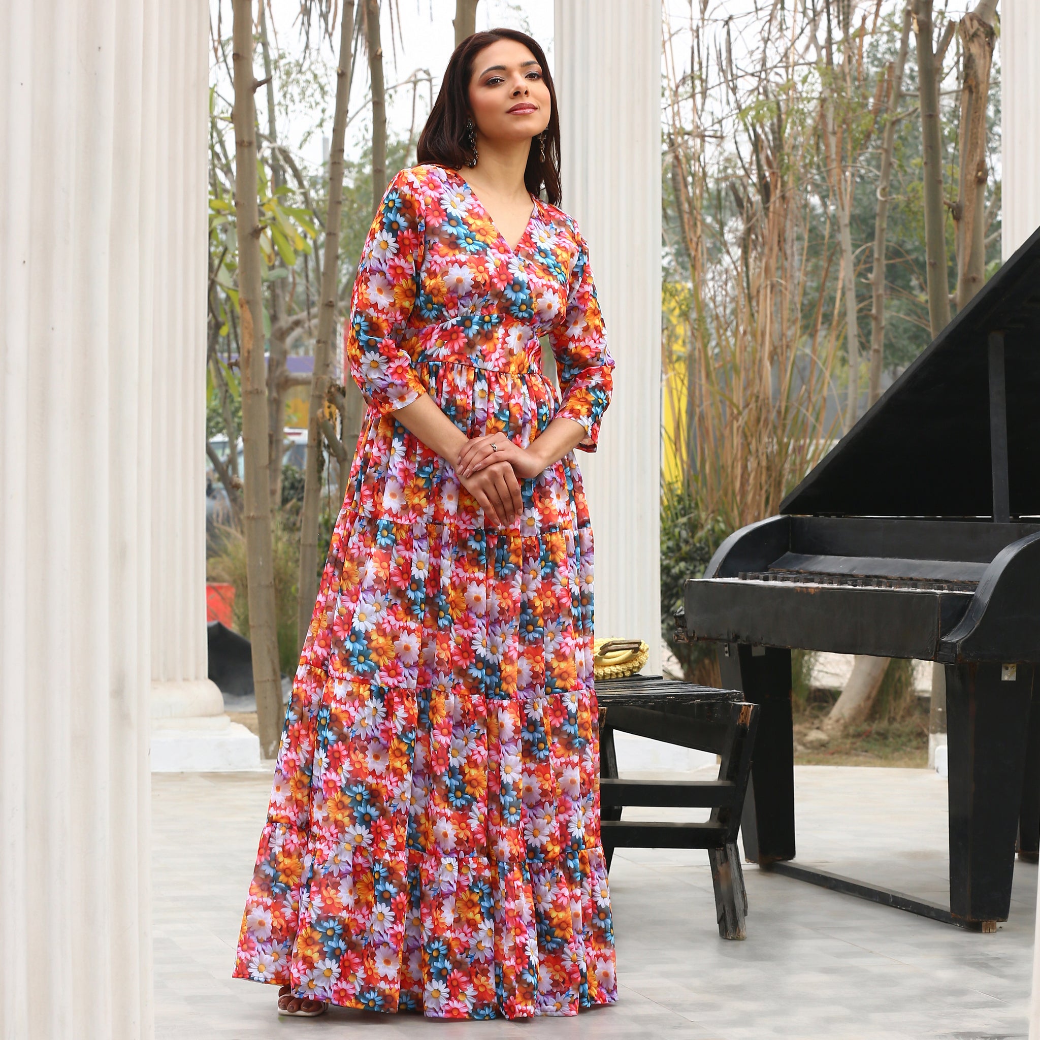 Anique Multicolor Flared Maxi Dress