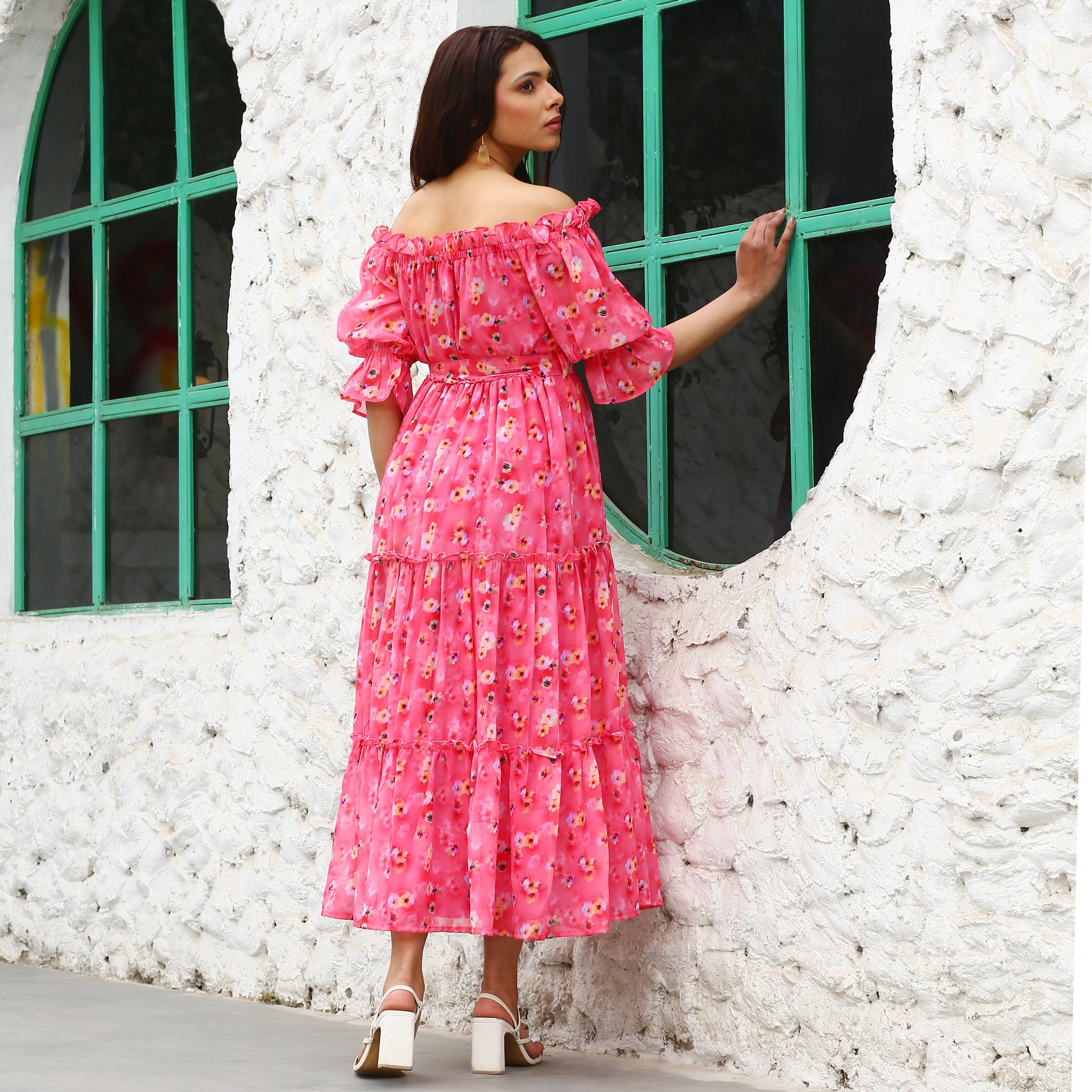 Fenya Pink Floral Maxi Dress