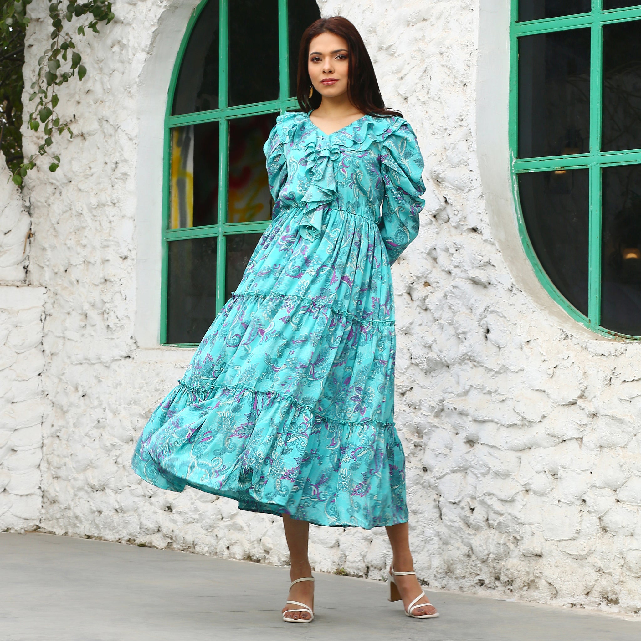 Darya Blue Paisley Maxi Dress