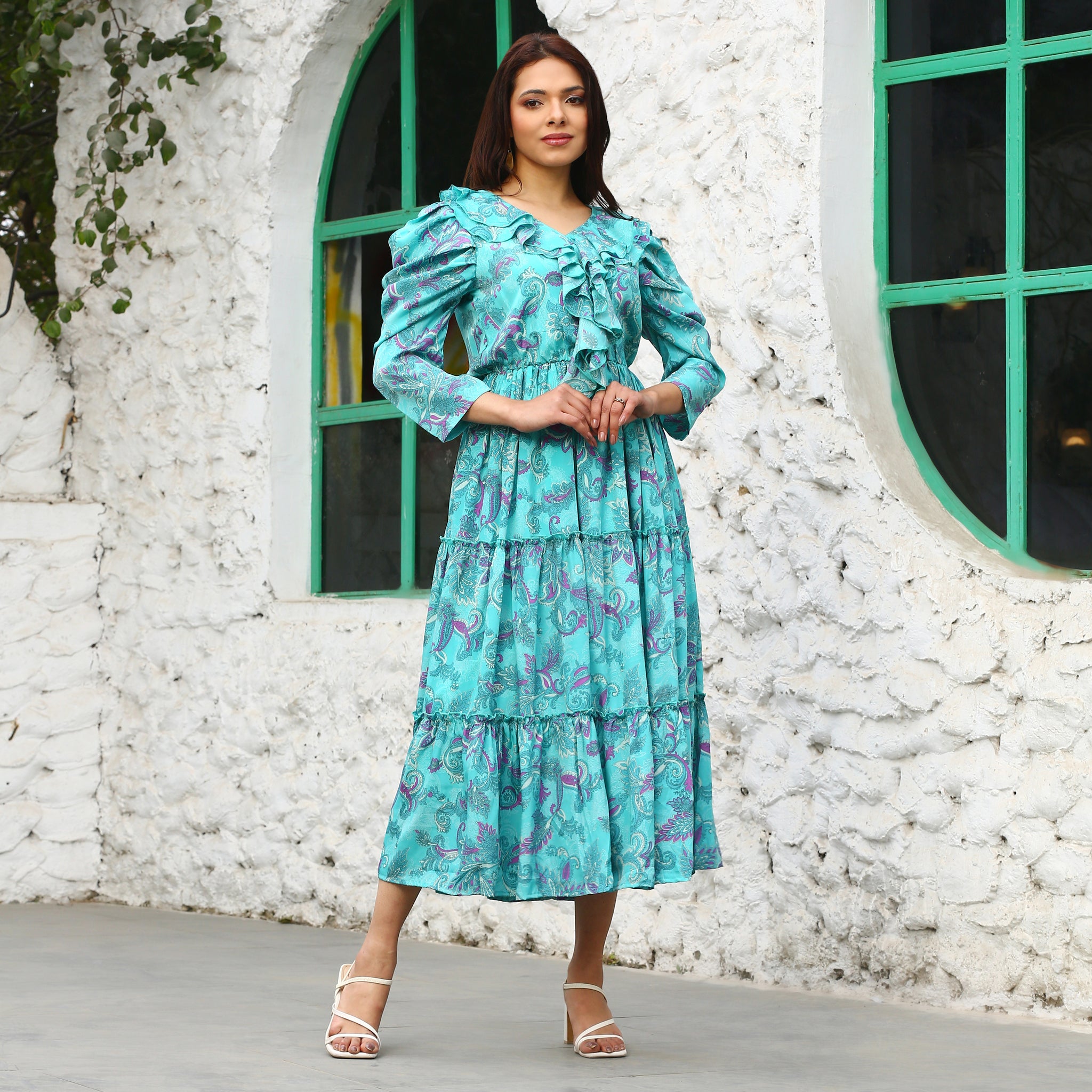 Darya Blue Paisley Maxi Dress