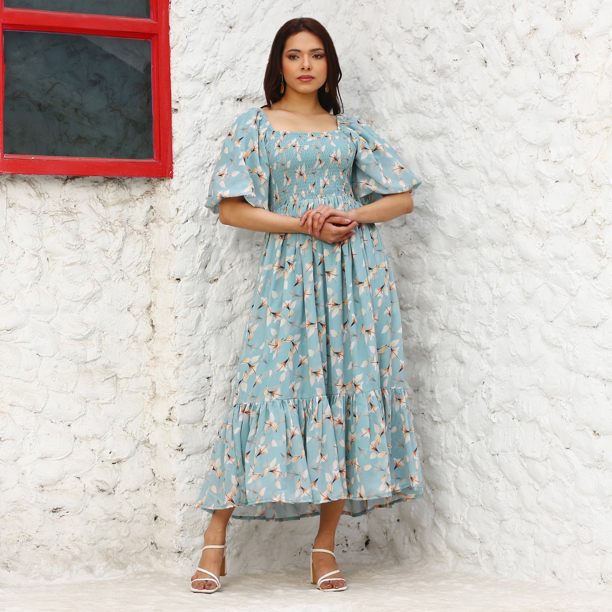 Pavlina Smocked Floral Maxi Dress