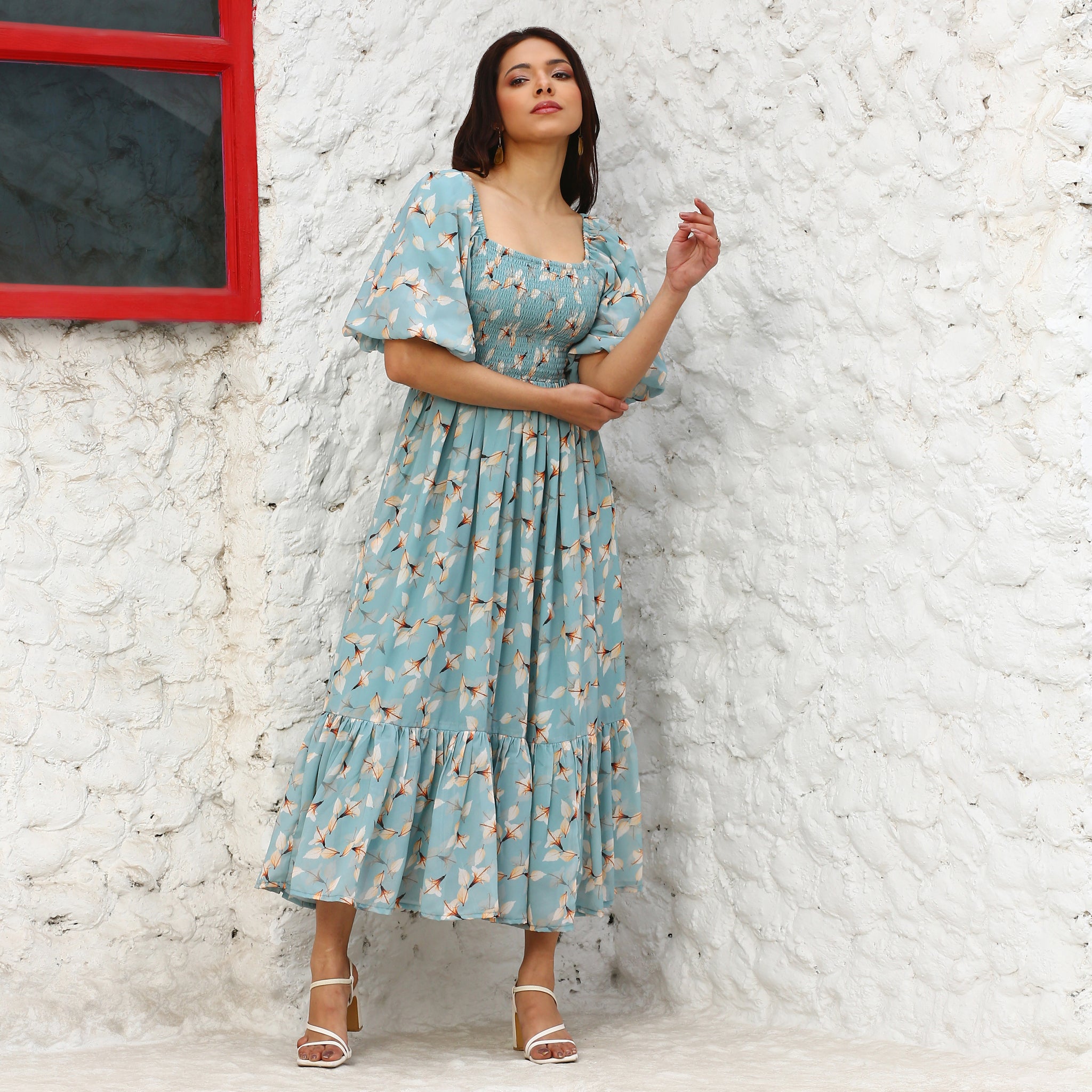 Pavlina Smocked Floral Maxi Dress
