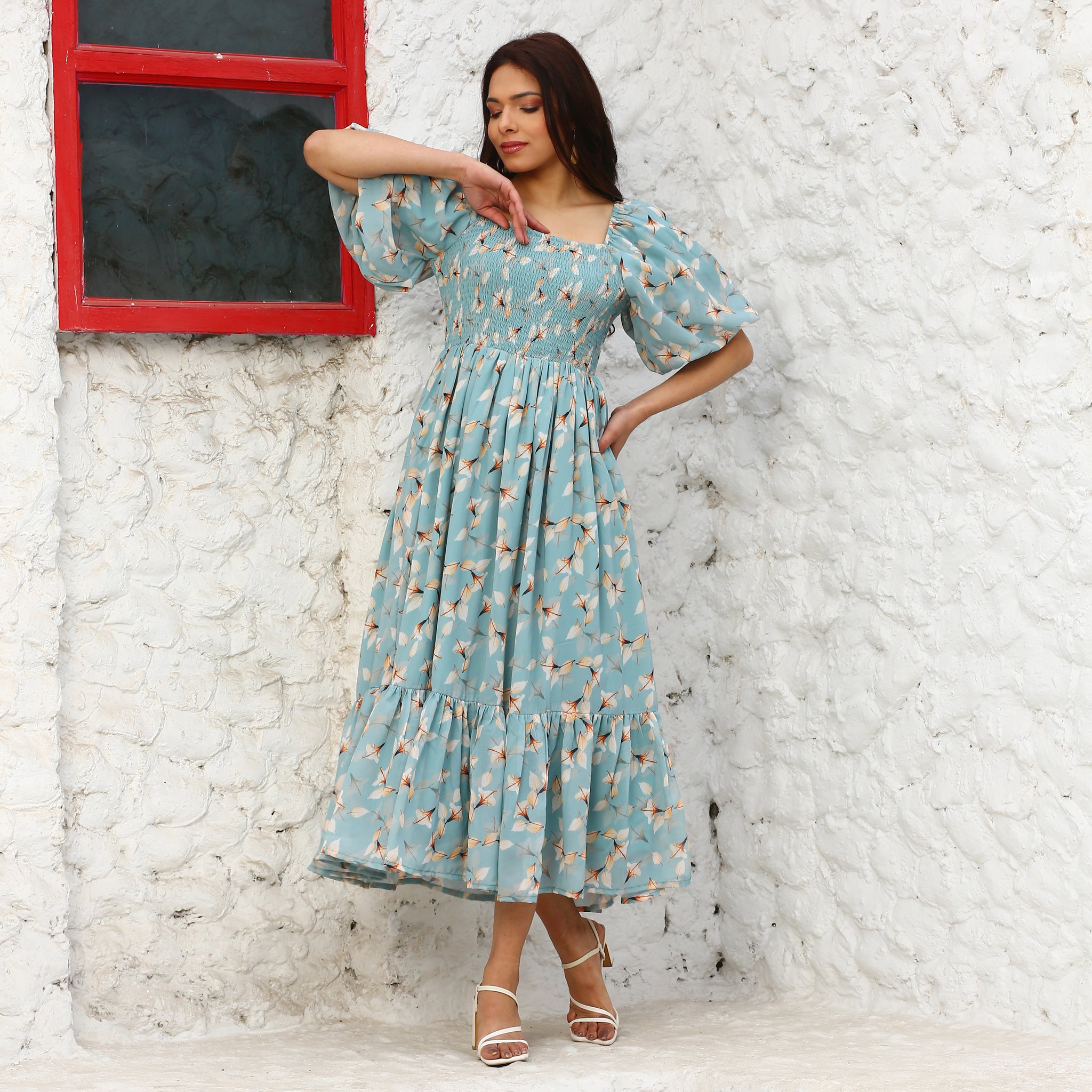 Pavlina Smocked Floral Maxi Dress