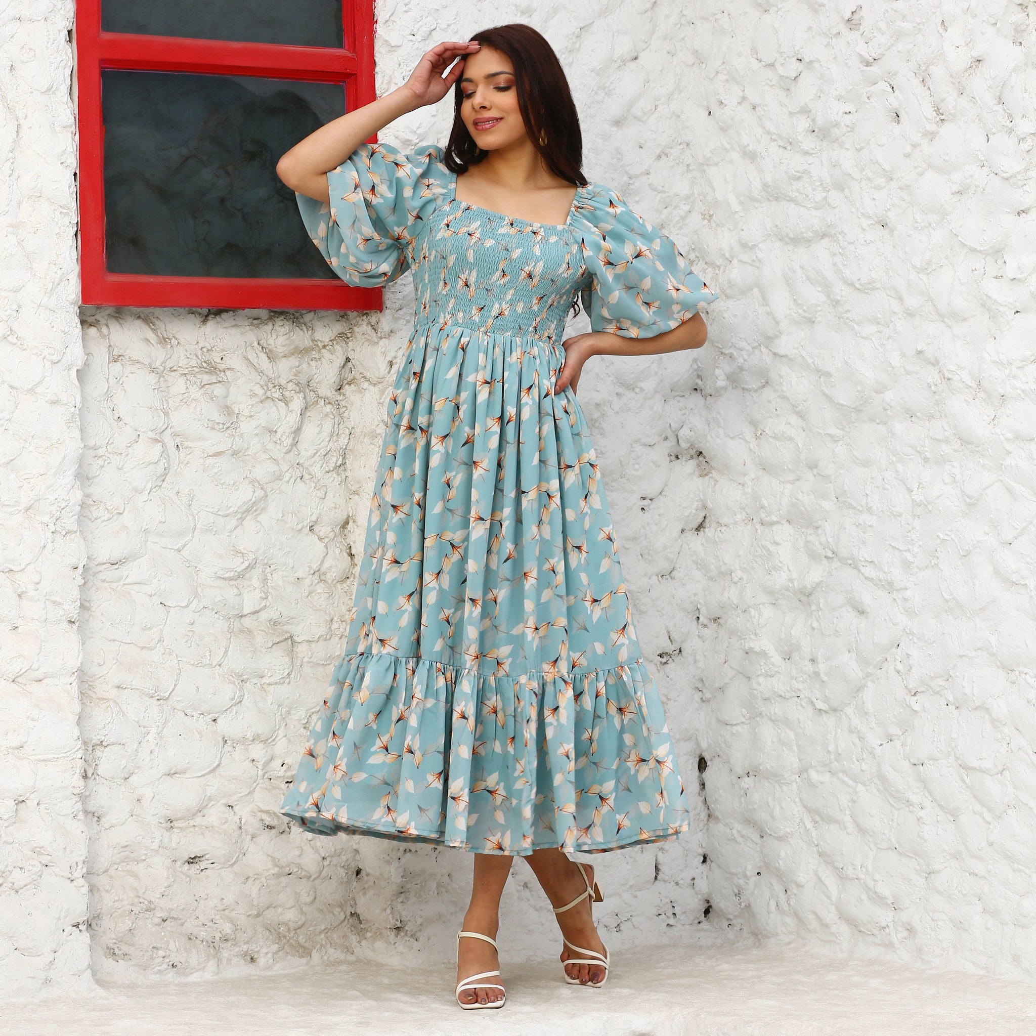 Pavlina Smocked Floral Maxi Dress