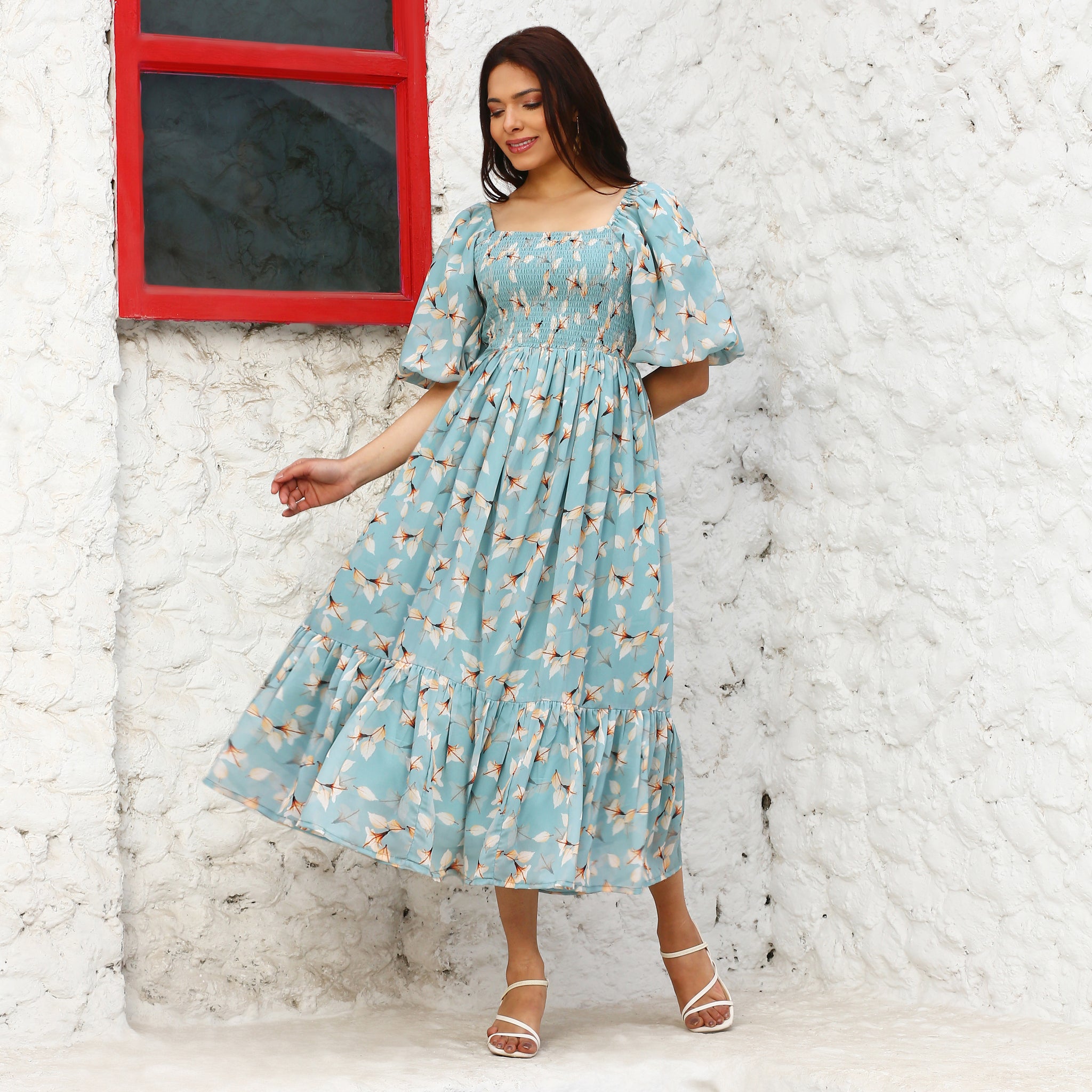 Pavlina Smocked Floral Maxi Dress