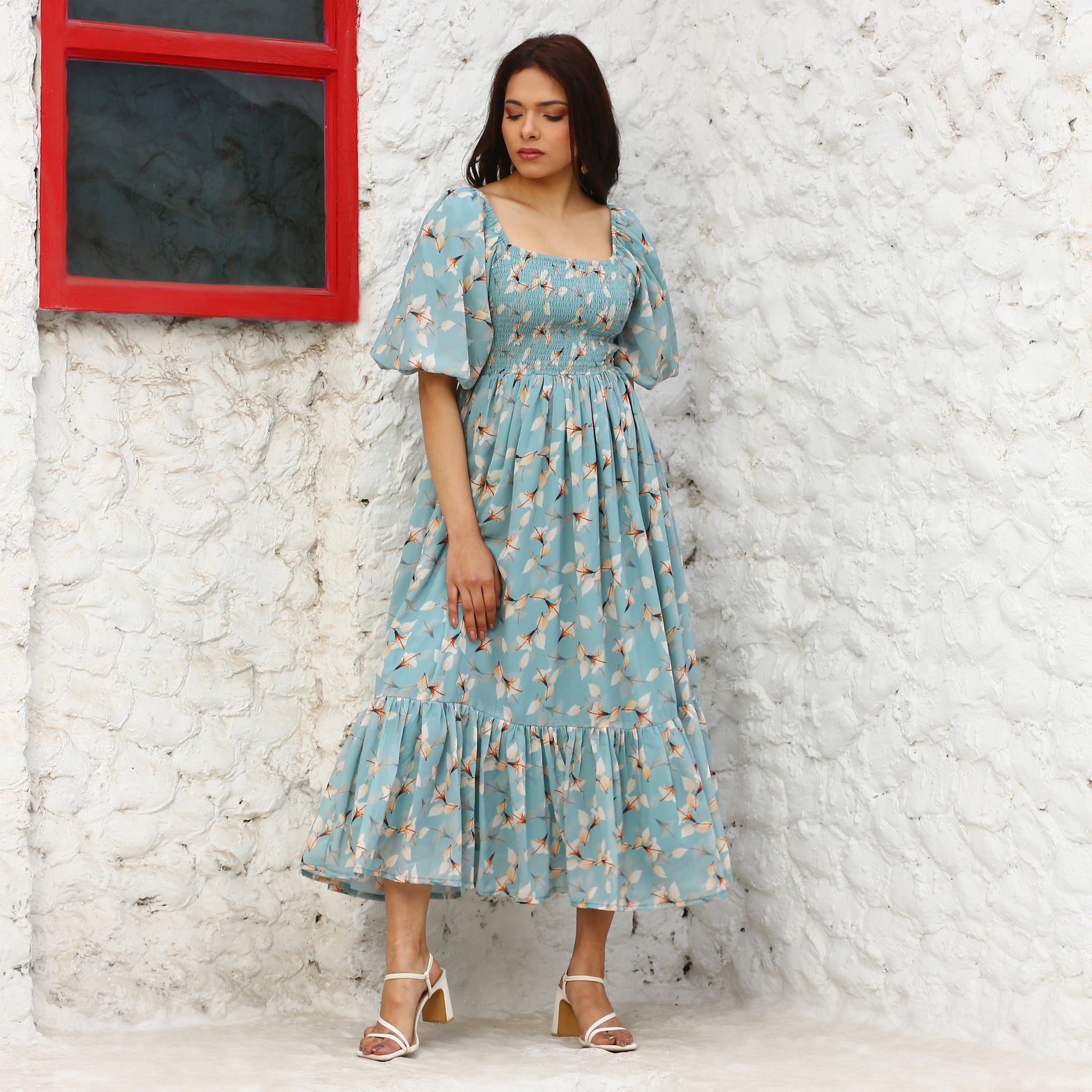 Pavlina Smocked Floral Maxi Dress